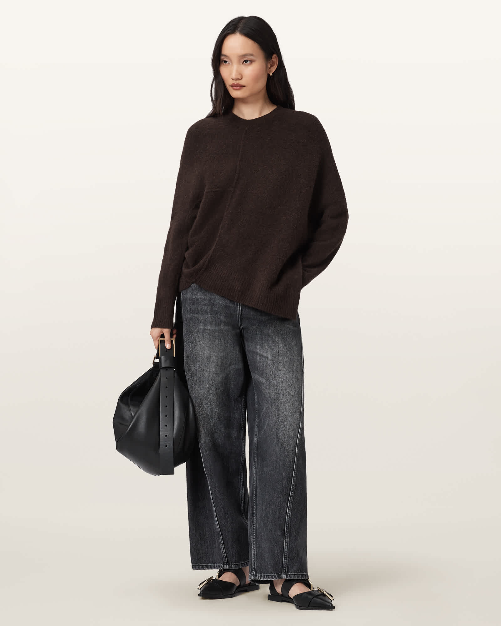 NKNIT pattern pullover sweat チャコール　ブラウン NKNIT pattern pullover sweat チャコール ブラウン