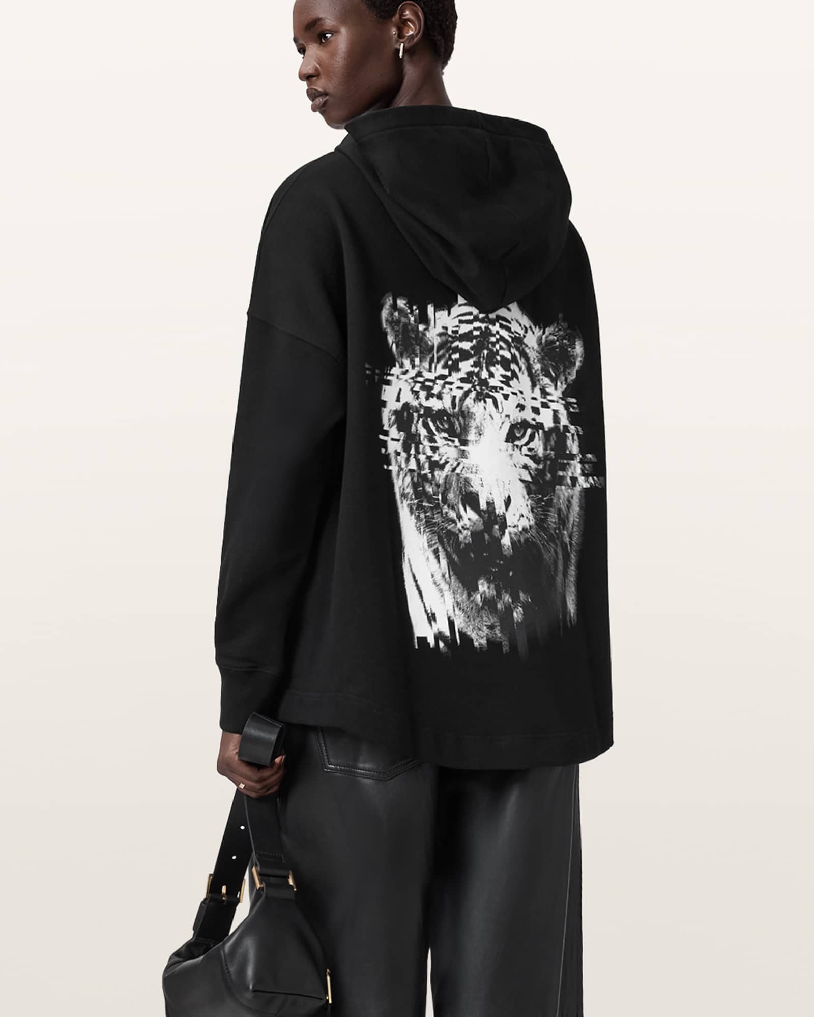 Static Etienne Overzied Hoodie Black | ALLSAINTS US