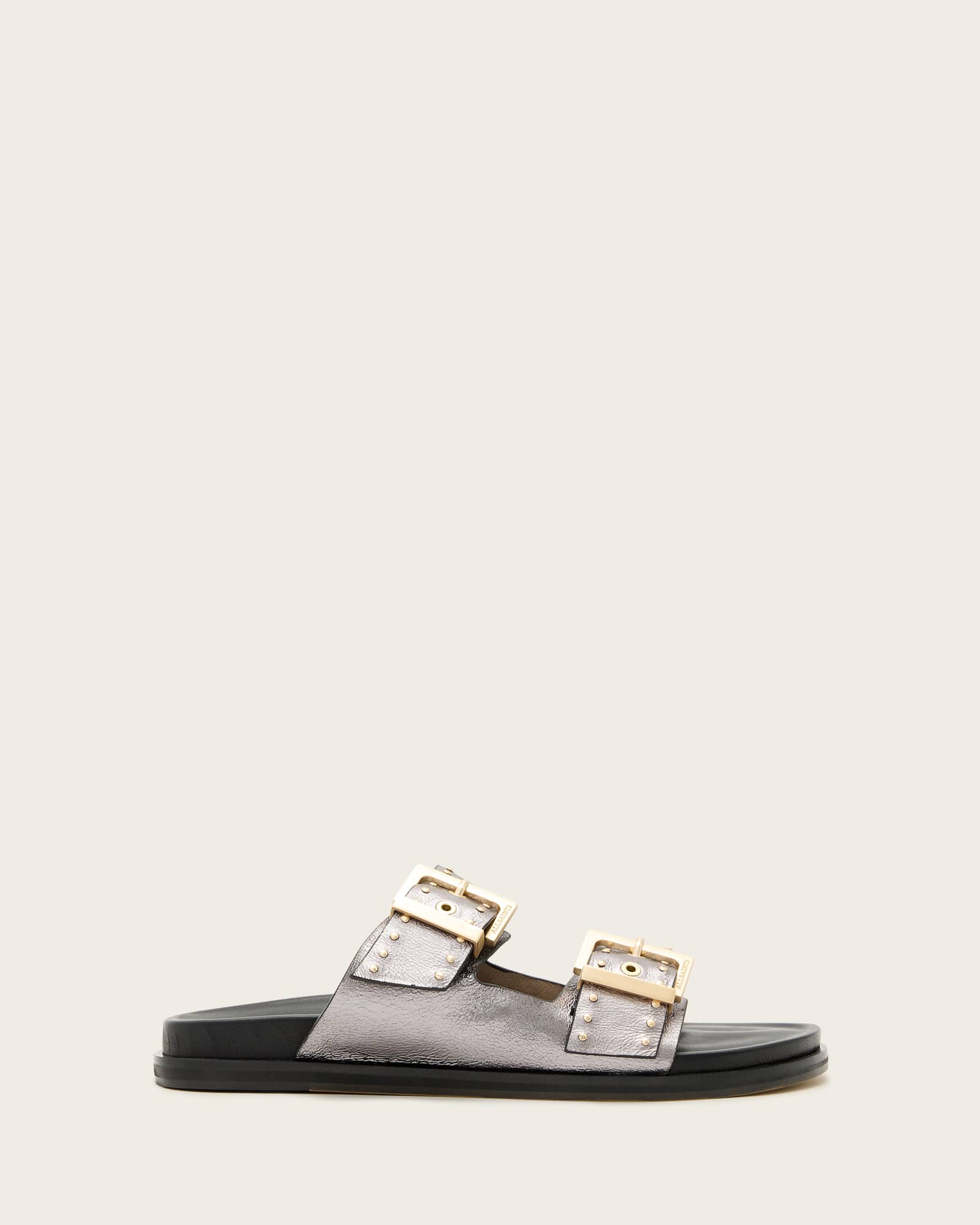 All Saints Gray Sandals Minimalist Design Leather sandals All Saints Metallic size 39 EU in Leather  main image 3