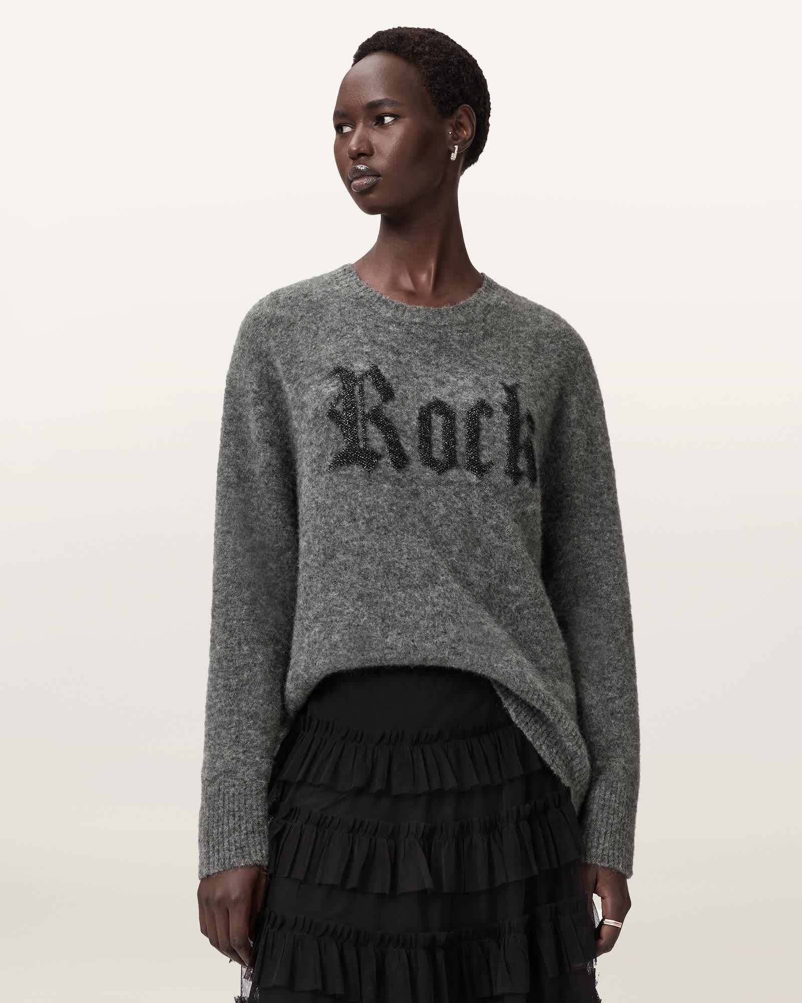 Rock Wool Sweater METALLIC/CHARCOAL | ALLSAINTS US