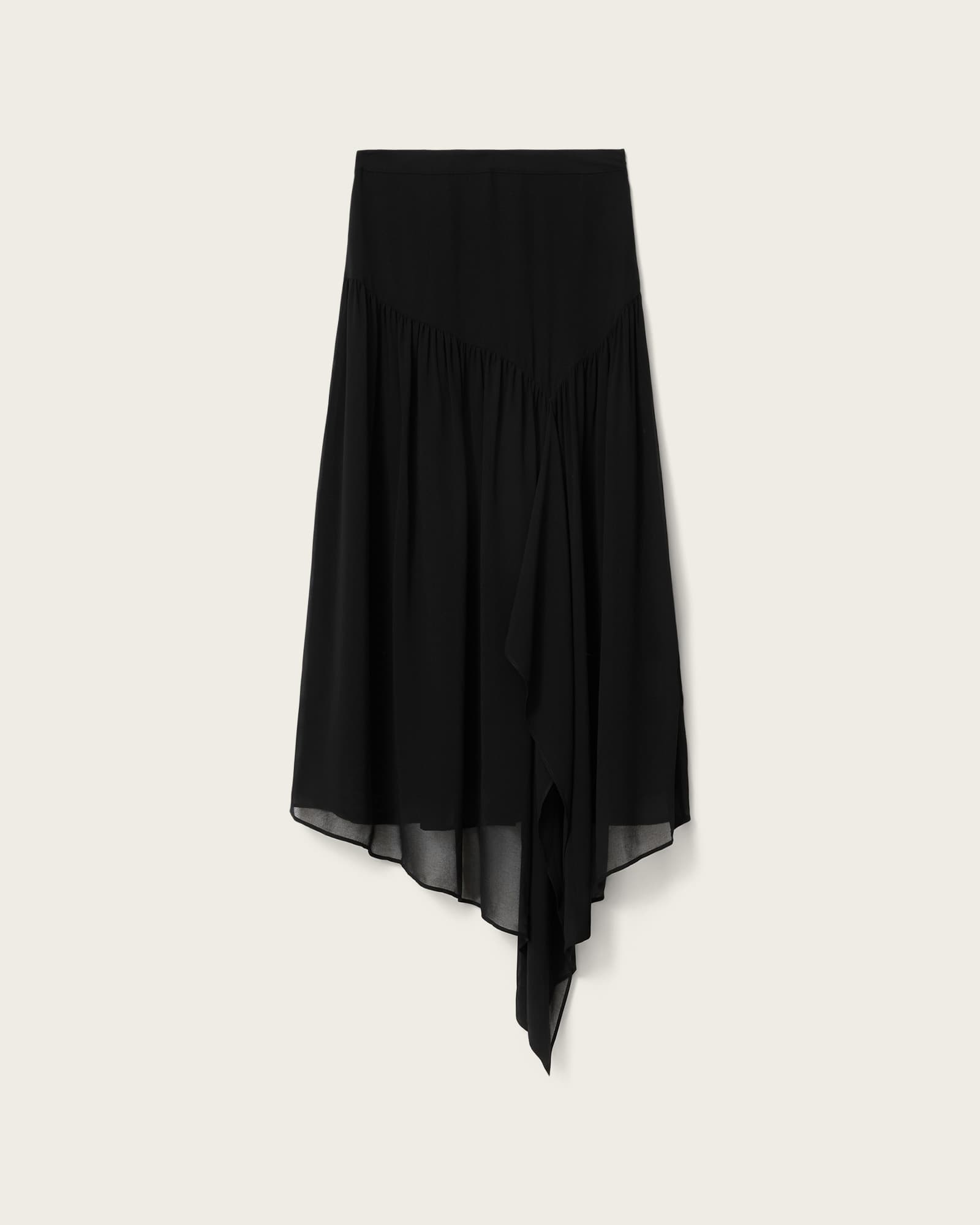 Cyra Asymmetric Maxi Skirt Black | ALLSAINTS Canada