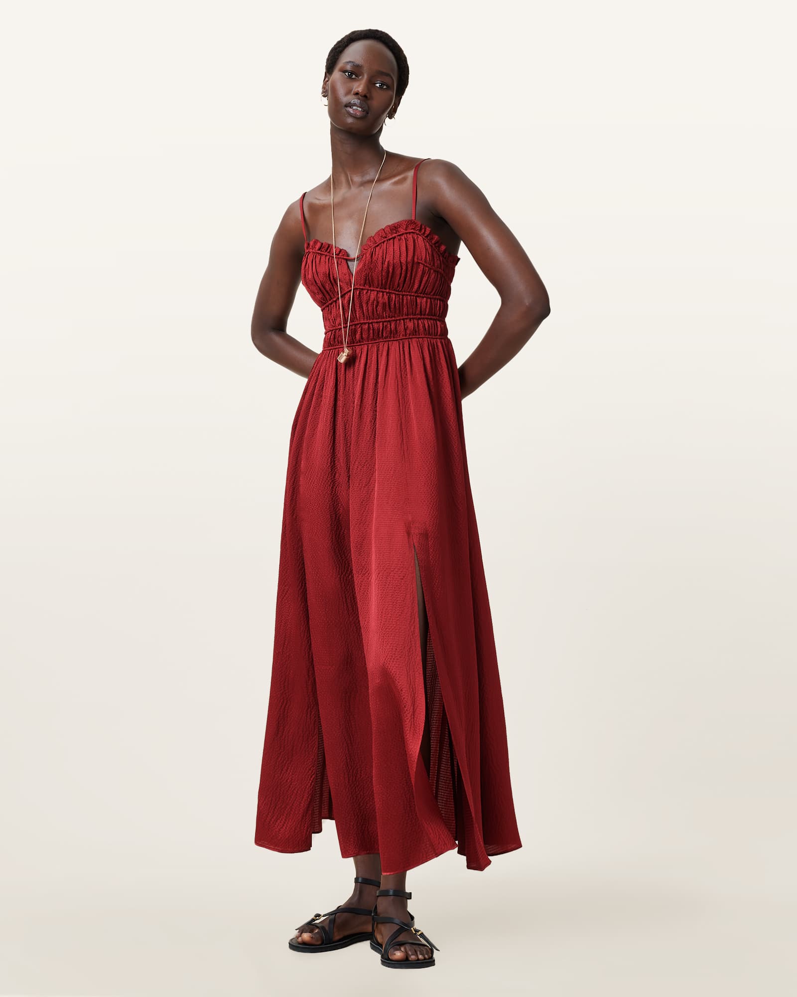 Allsaints Faelyn Silk Maxi Dress,