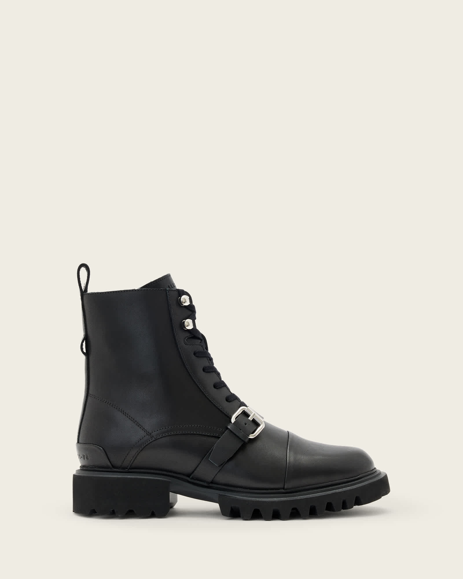 Tori Leather Boots BLACK/DULL NICKEL | ALLSAINTS