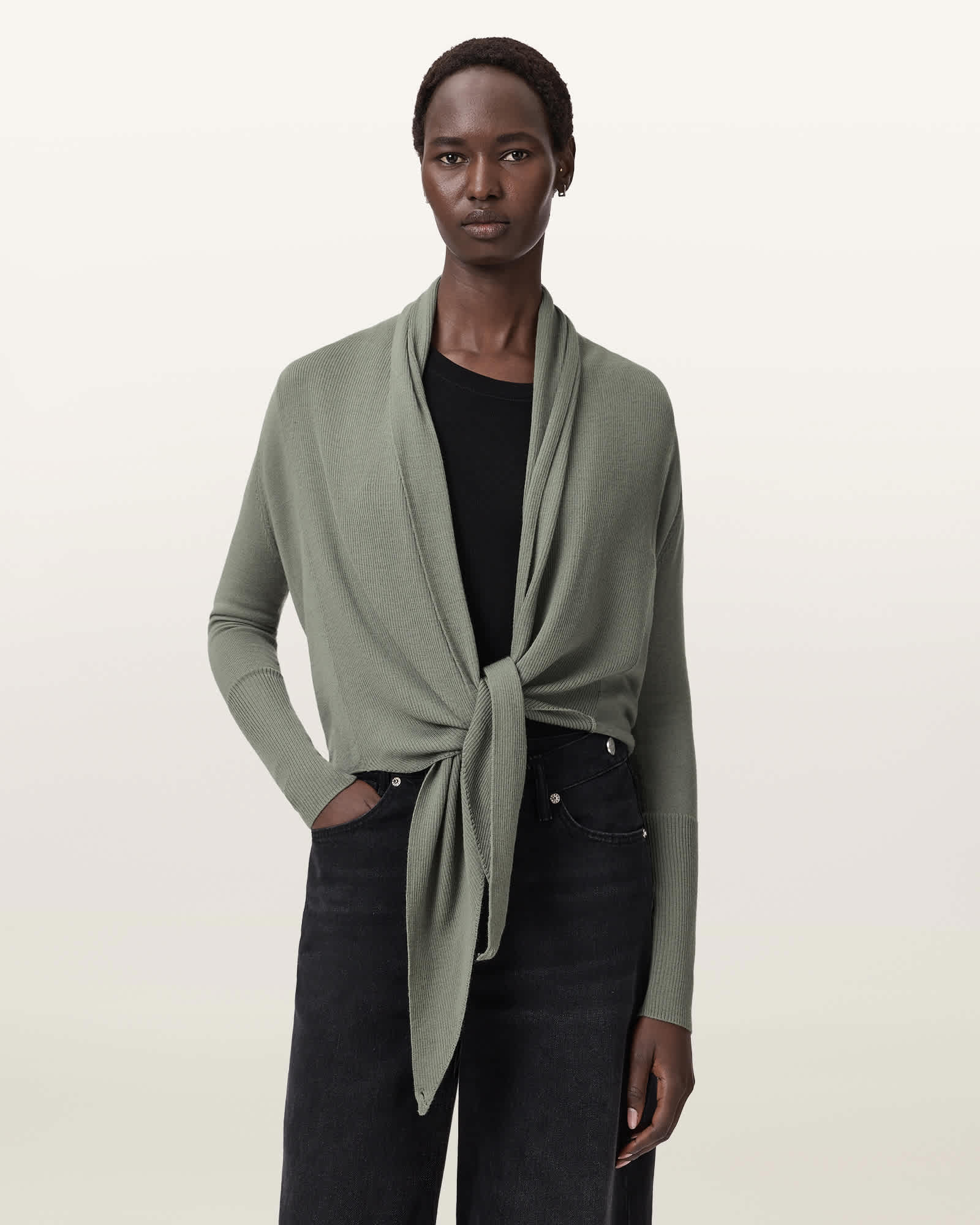 Wasson Pirate Lightweight Cardigan LAUREL GREEN | ALLSAINTS US