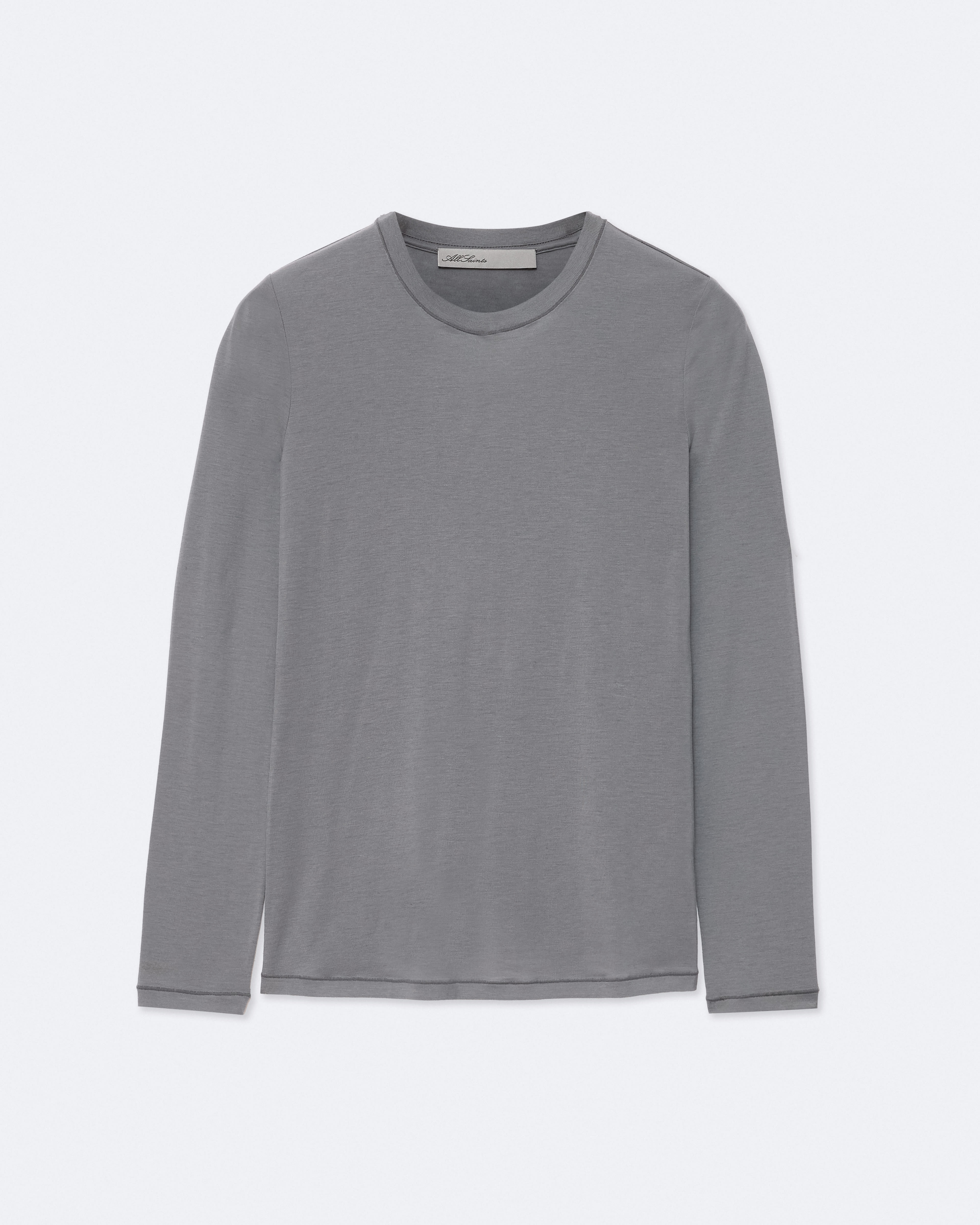 Kira Wool-Blend Long-Sleeve T-Shirt DOLPHIN GREY | ALLSAINTS US
