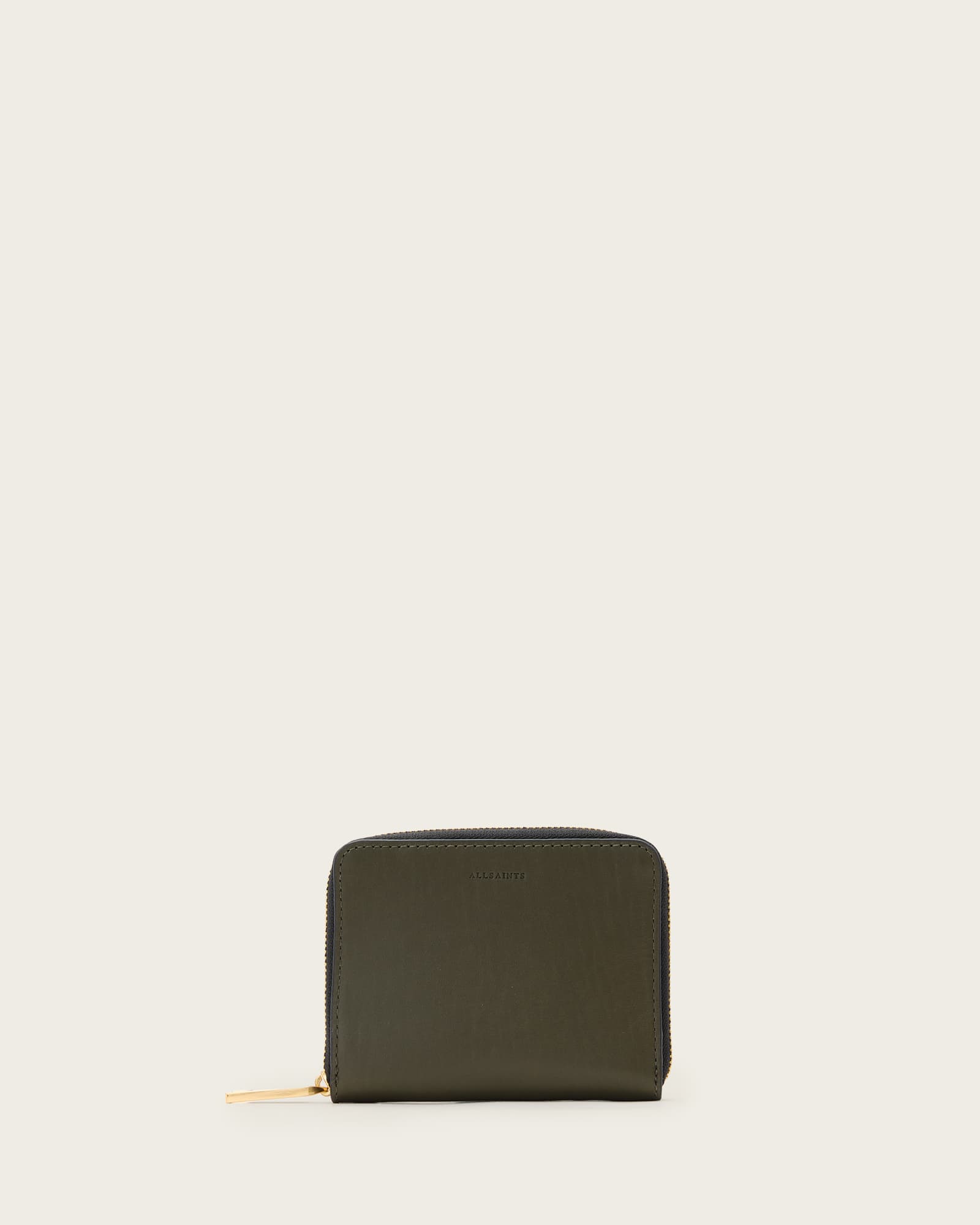 Lena Hex Zip Up Leather Wallet Military Green | ALLSAINTS US