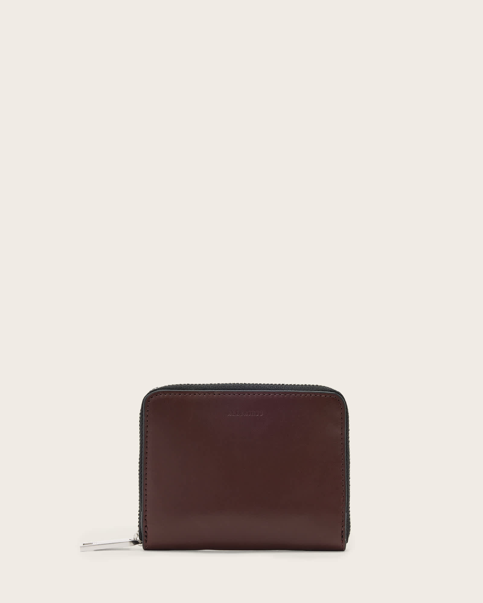 Lena Hex Zip Up Leather Wallet BURGUNDY RED | ALLSAINTS