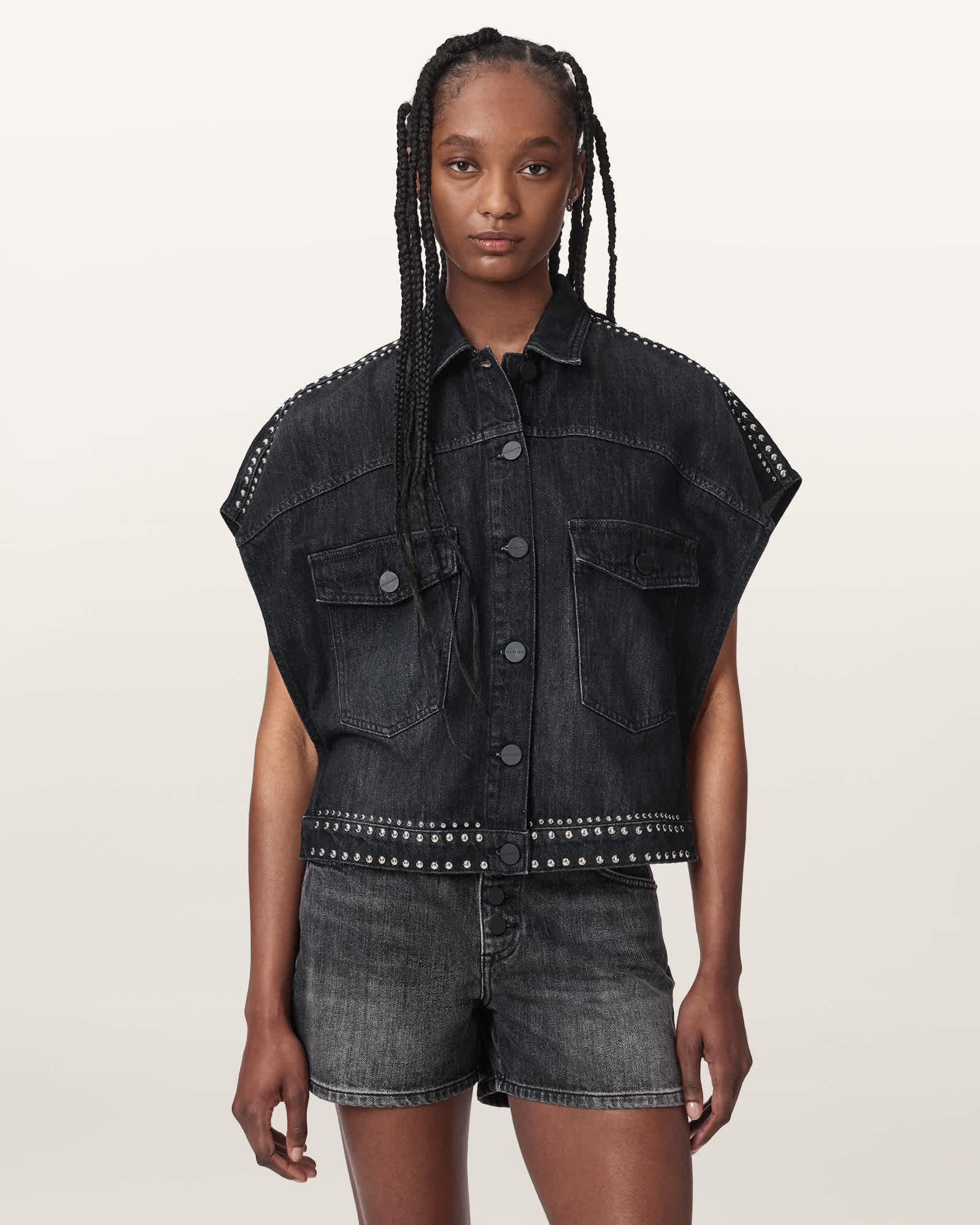 Alba Sleeveless Denim Shirt