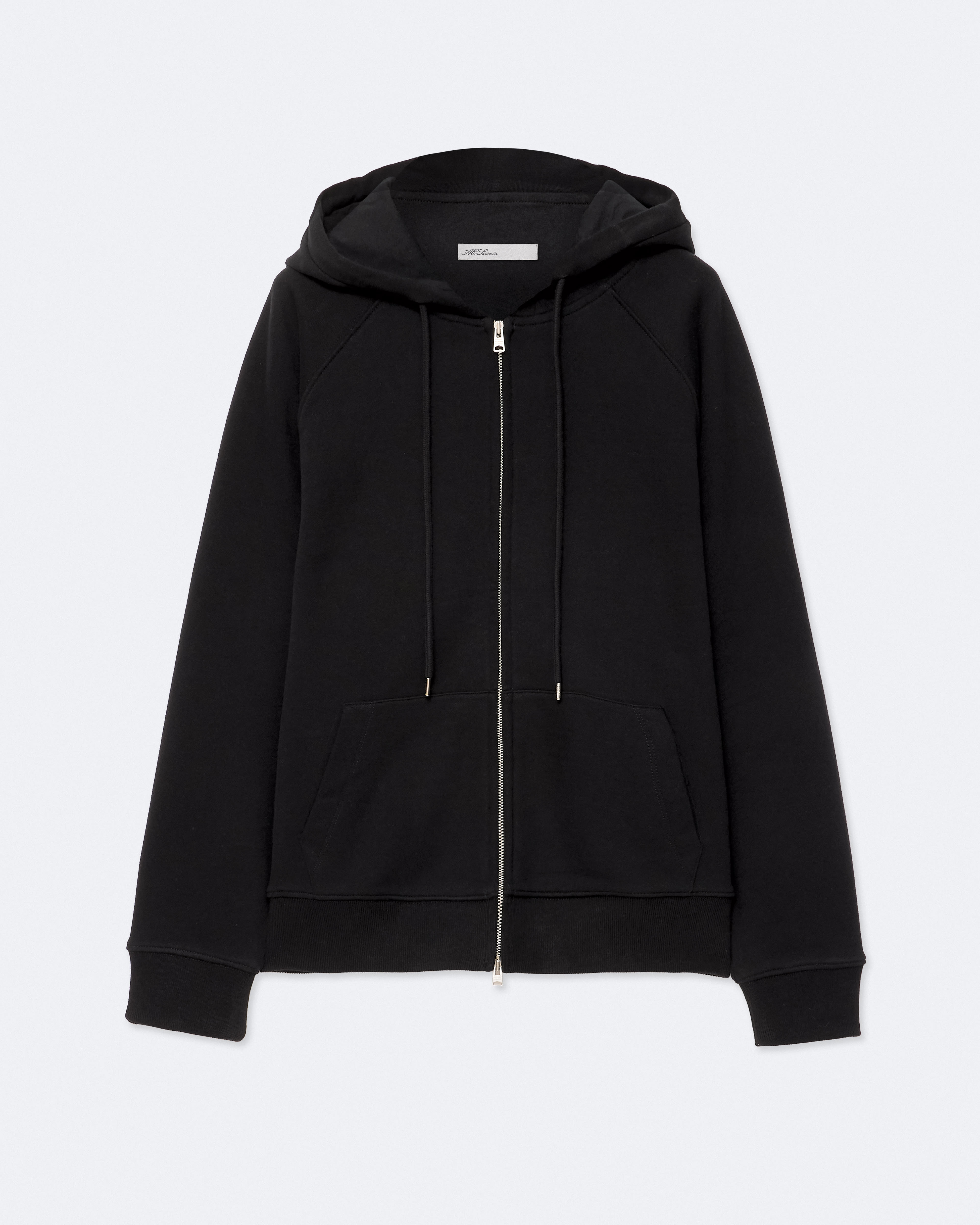 Jemima Oversized Zip-Up Hoodie Jet Black | ALLSAINTS