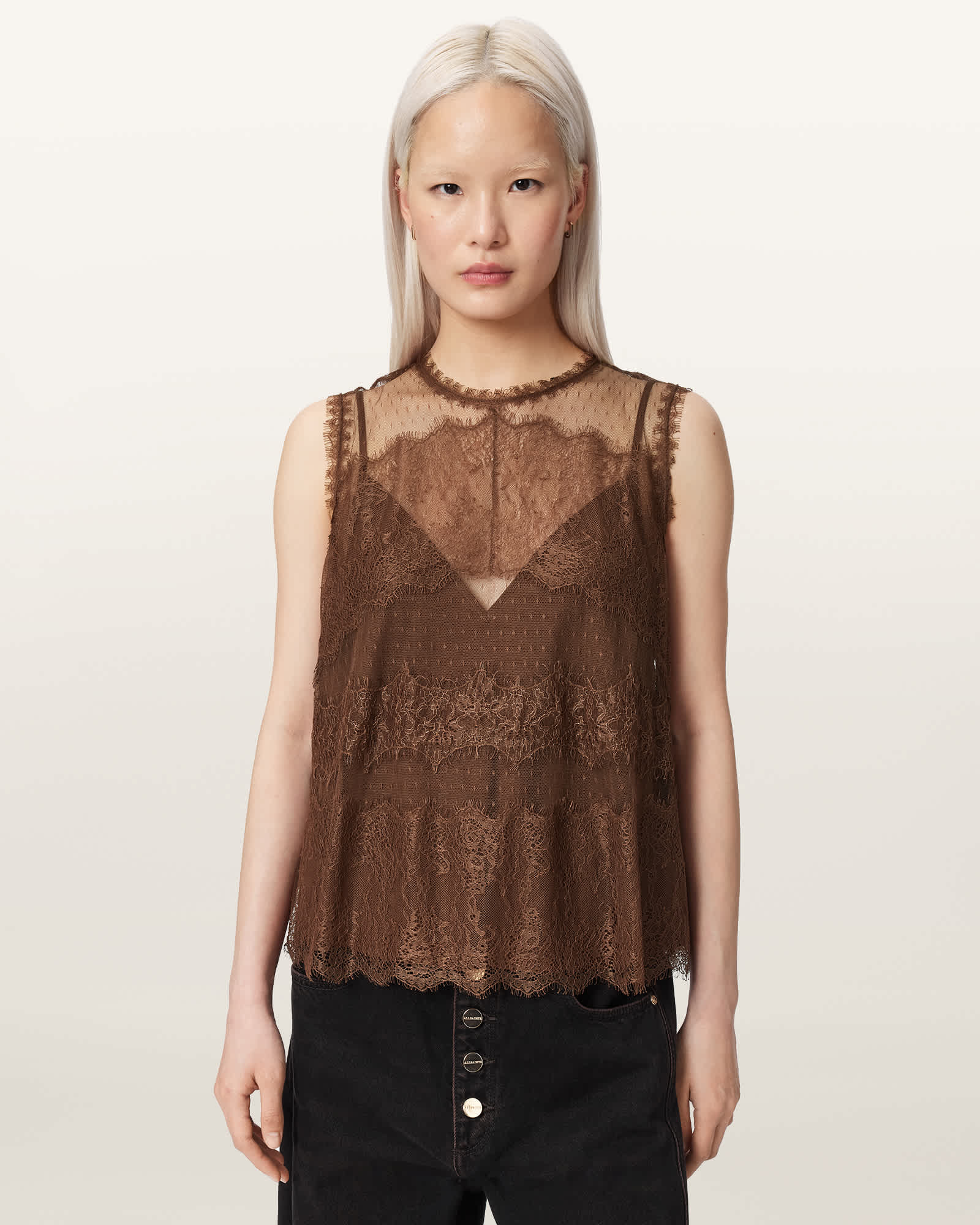 Clara Lace Mesh Sleeveless Top