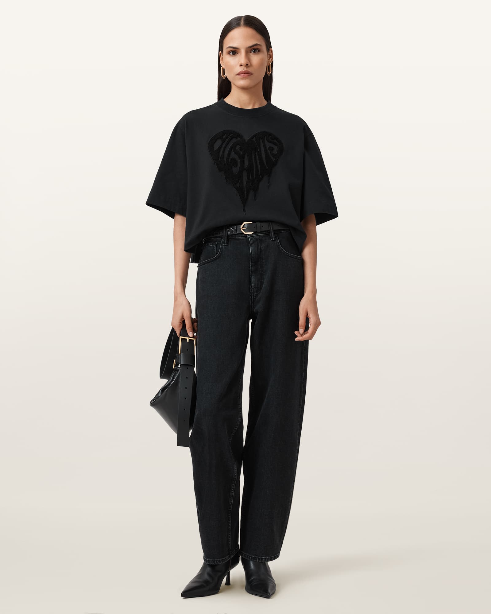 Trip Lottie Cropped T-Shirt Black | ALLSAINTS US