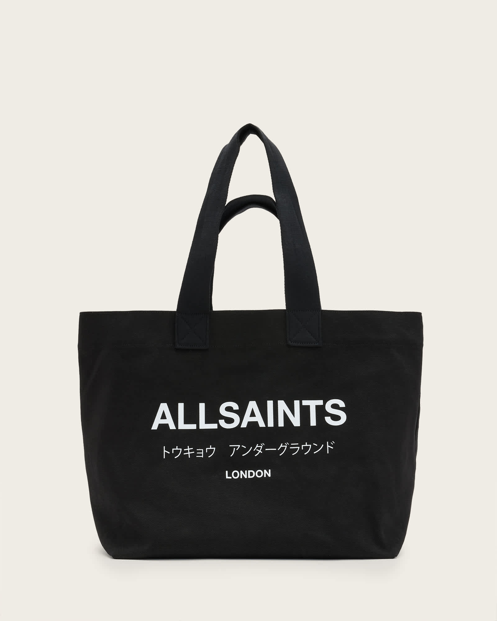 Ali Logo Canvas Tote Bag Black | ALLSAINTS US