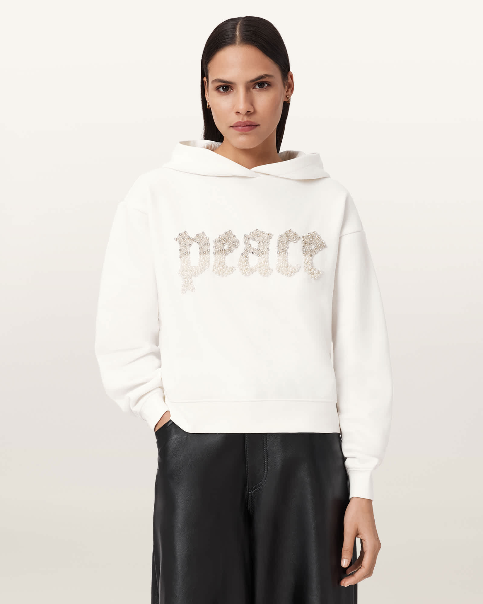【新品タグ付】ALLSAINTS PIPPA 刺繍 フーディー AllSaints Scorpion Embellished Logo Pippa Hoodie in Black | Lyst