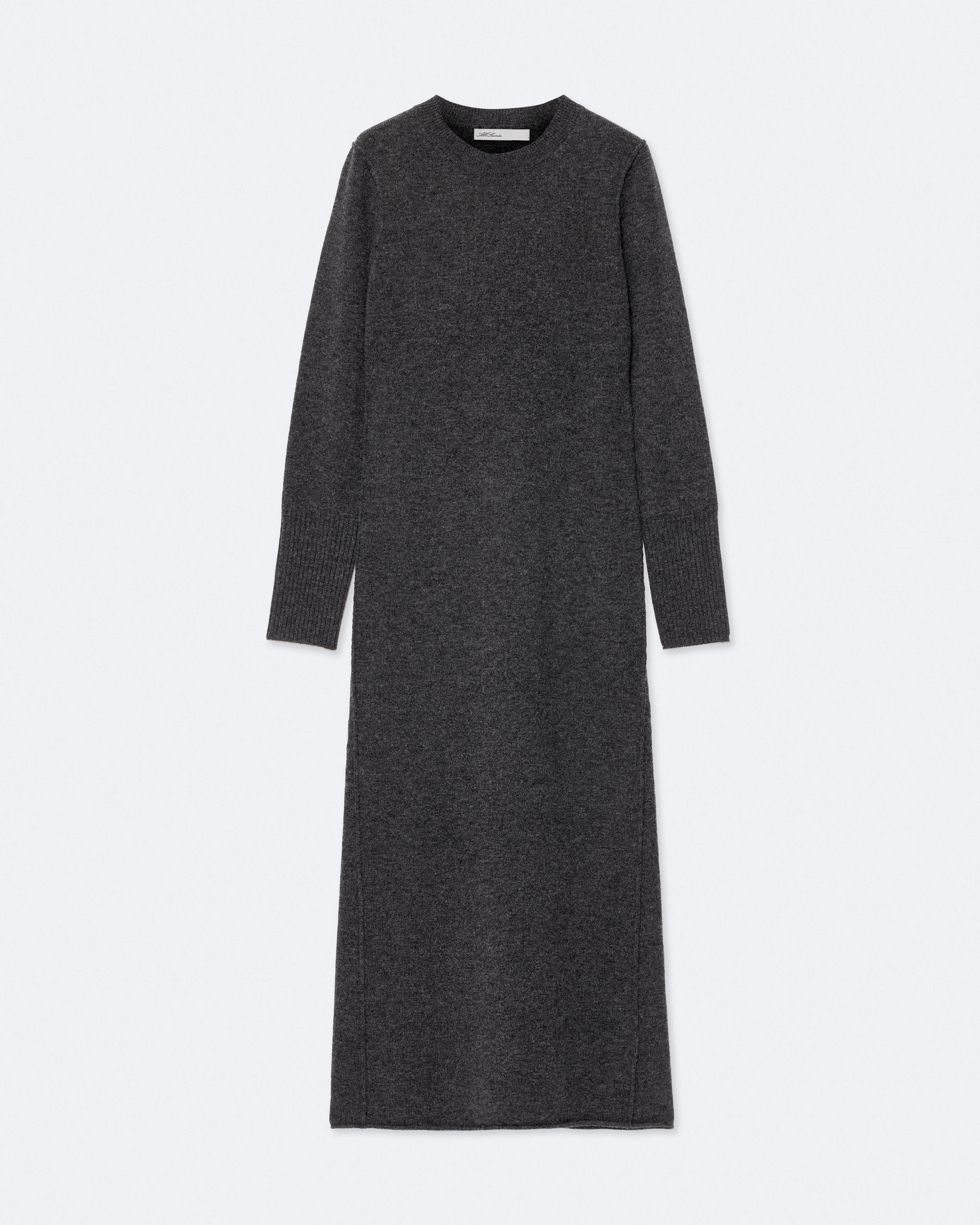all saints knit dress ALLSAINTS Women's Erith Merino Wool Maxi Dress, Marl, Size 2 Between 8