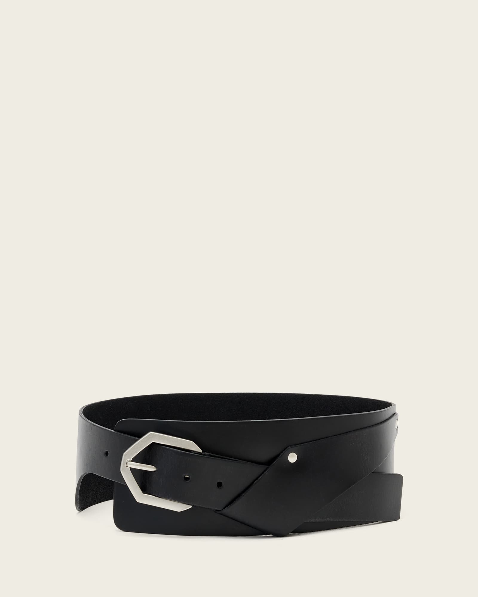 Jade Tapered Leather Belt Black | ALLSAINTS US