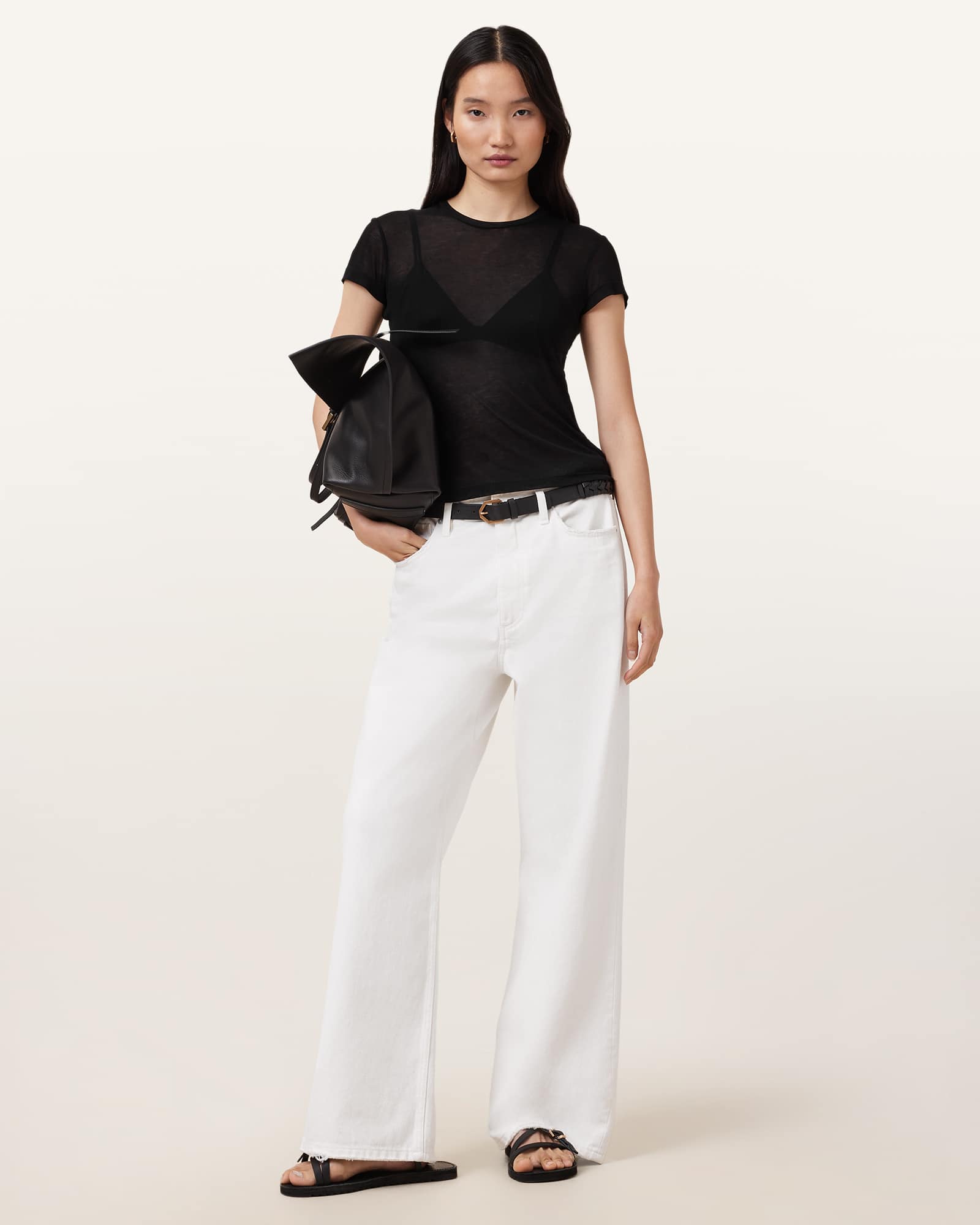 オールセインツ AllSaints June Tee レディース シャツ トップス Black AllSaints JUNE TEE - Basic T-shirt - black - Zalando
