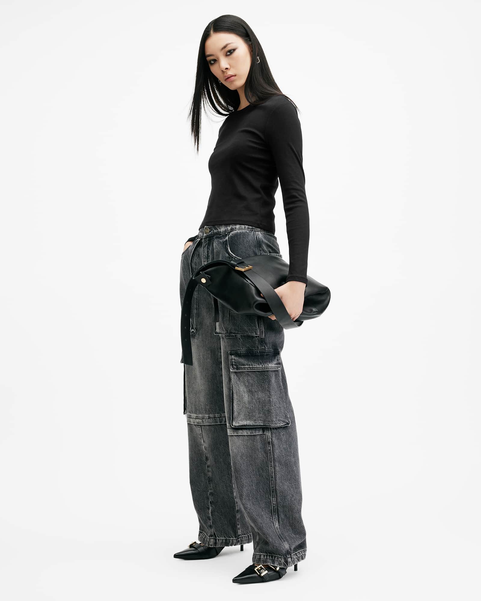 (取寄) オールセインツ レディース スティービー ティー AllSaints women Stevie Tee Black ALLSAINTS Karma Stevie Tee in Black | REVOLVE