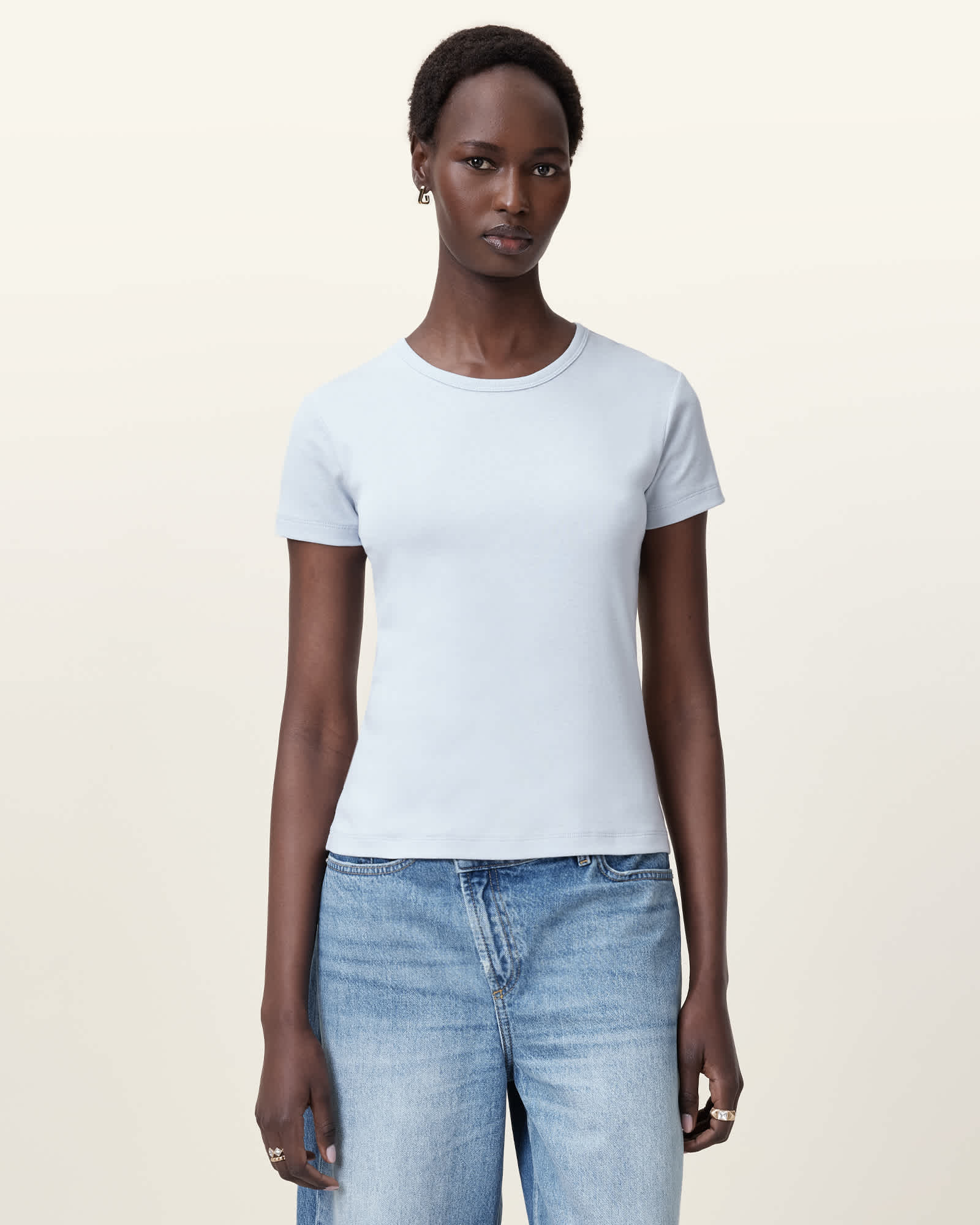 オールセインツ AllSaints Stevie Tee レディース シャツ トップス Blue Marl AllSaints Stevie Cotton T-Shirt | Nordstrom