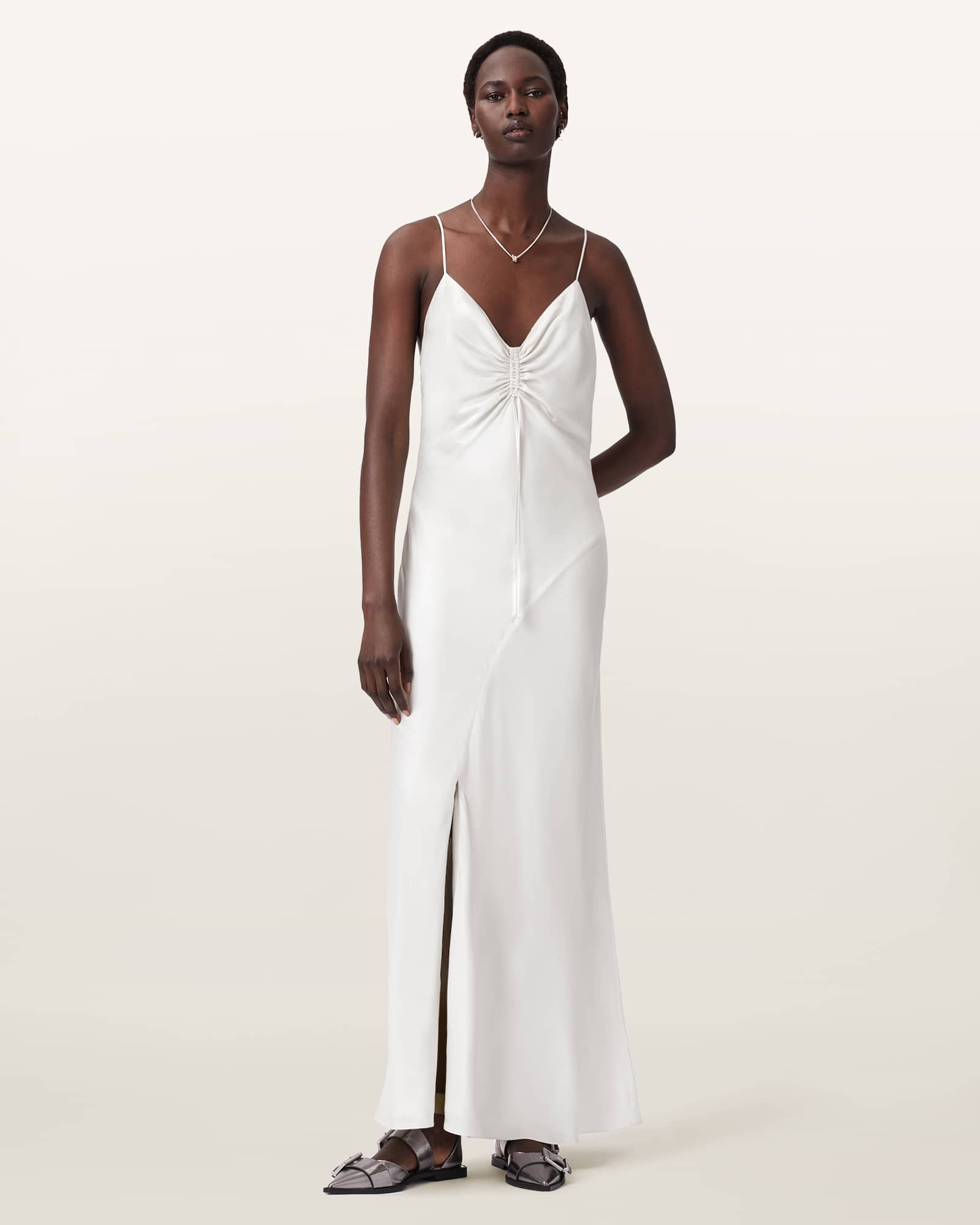 Alexia Sleeveless Maxi Dress OYSTER WHITE | ALLSAINTS