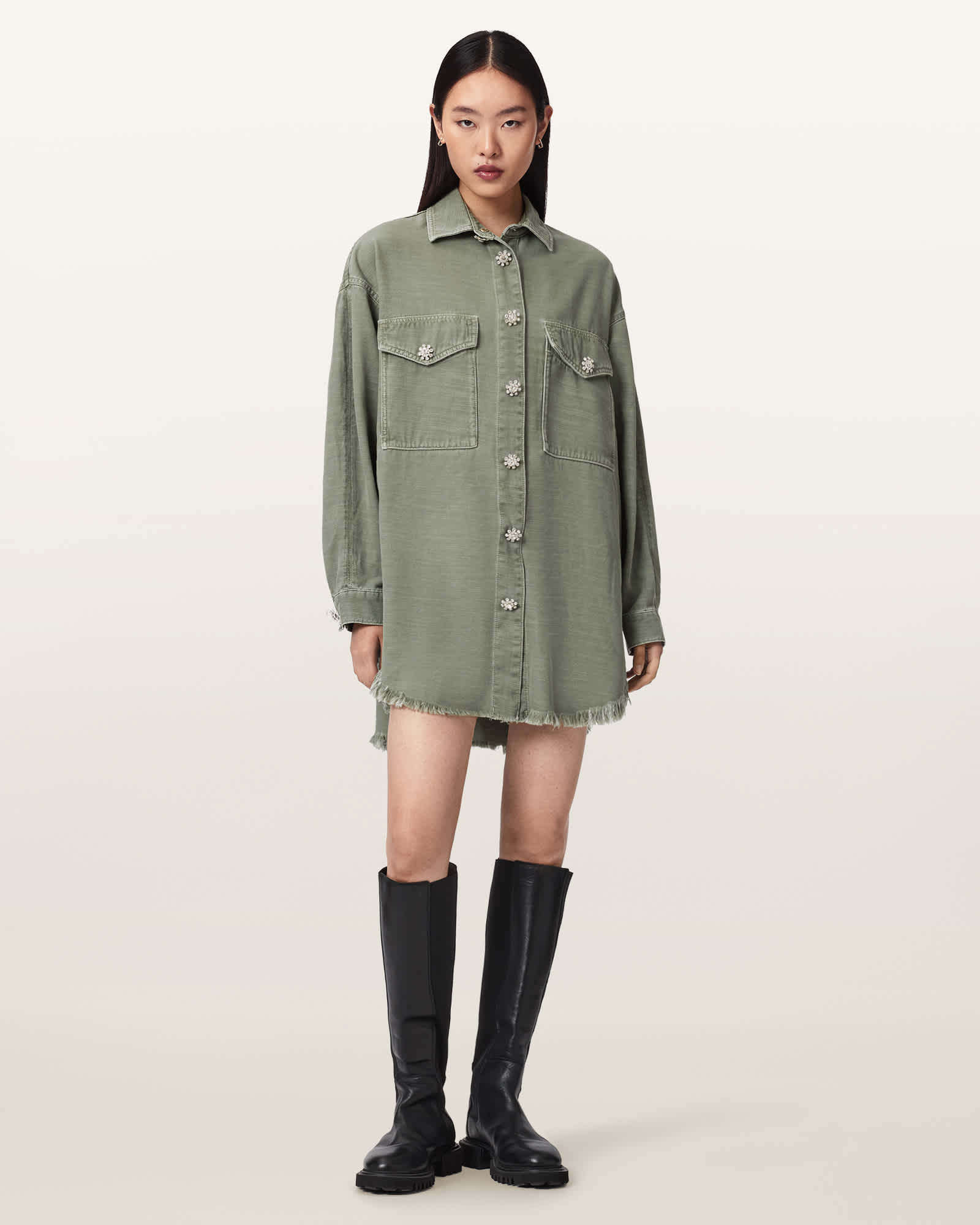 Hettie Oversized Long Sleeve Shacket Dress