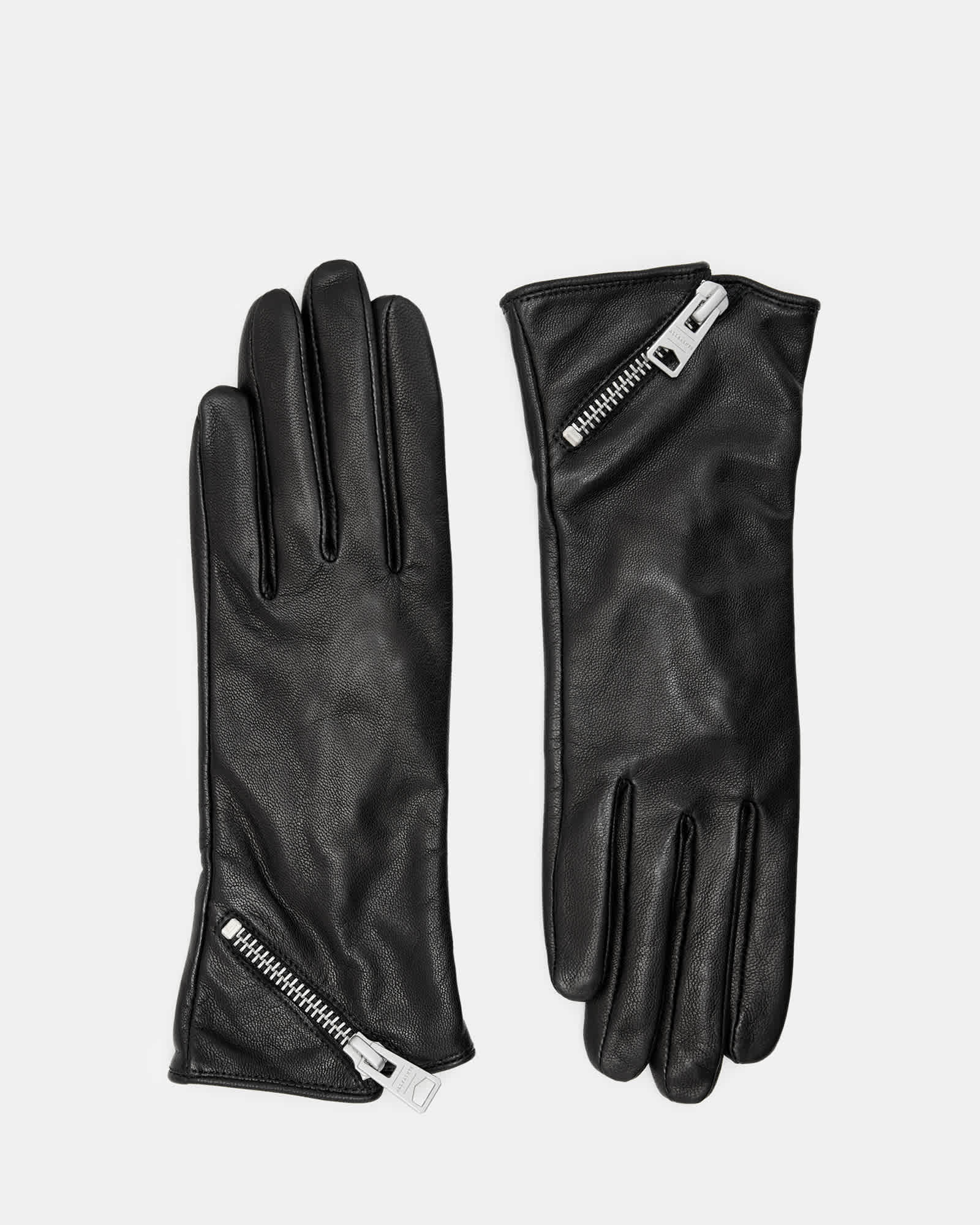 ALLSAINTS ブラックレザー手袋 ジッパー付き Amazon.com: AllSaints Men's Leather Gloves with Side Zip Closure