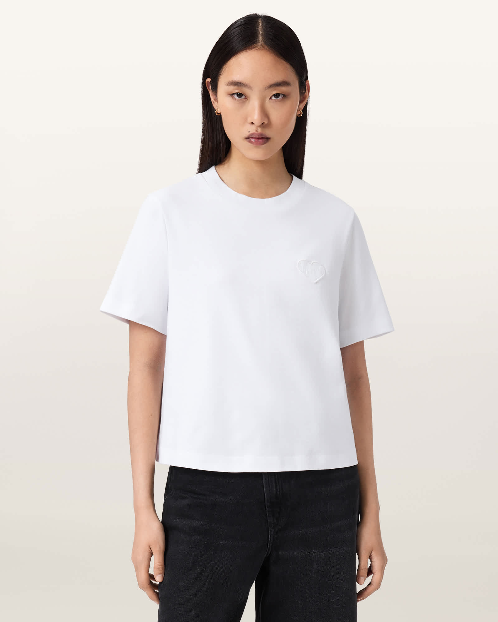 Lover Lisa Embroidered T-Shirt White | ALLSAINTS US