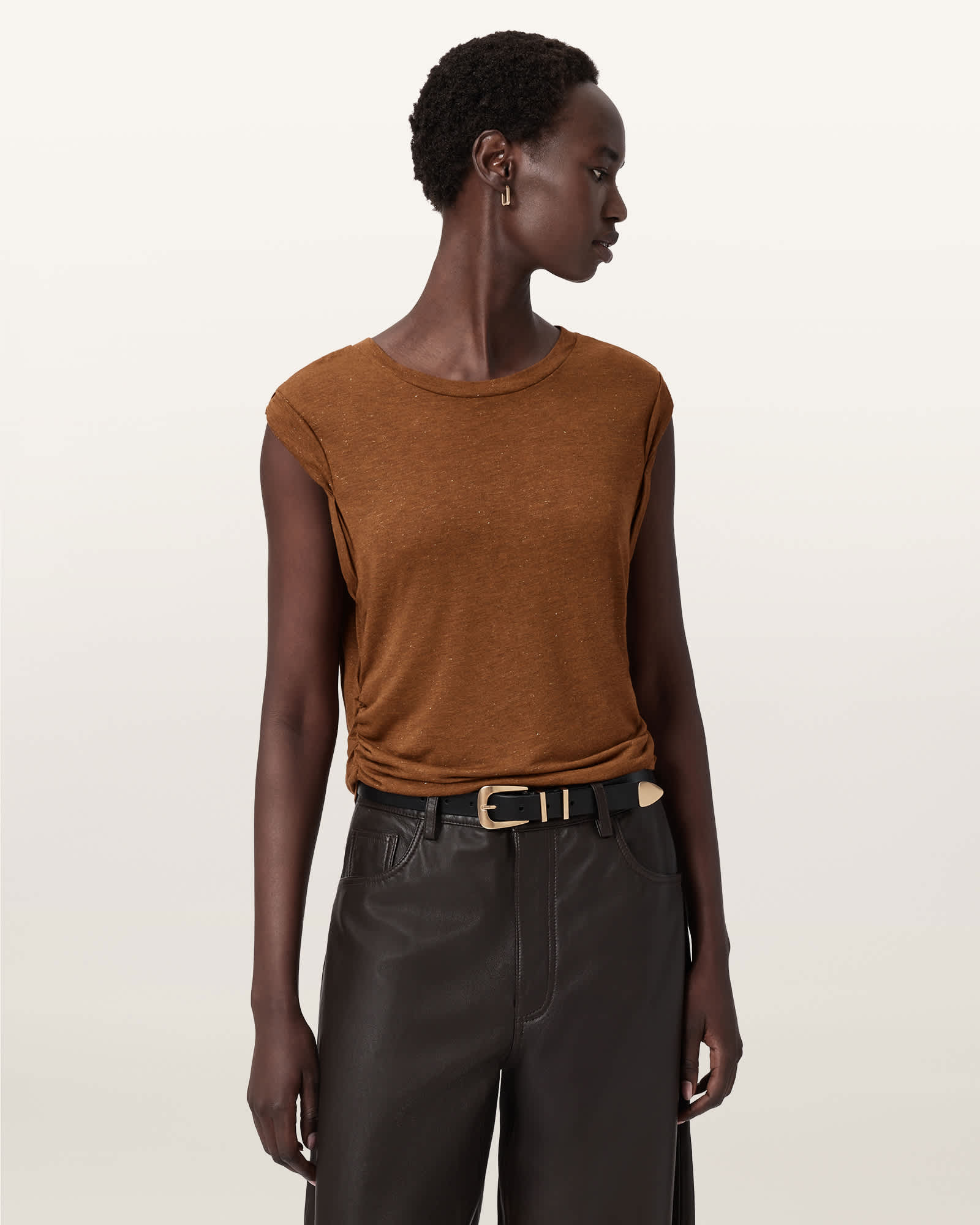 West Shimmer Tank Top RUST BROWN | ALLSAINTS US