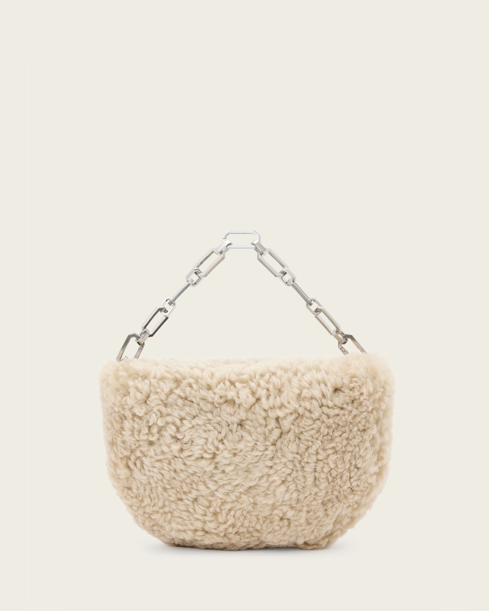 Madea Mini Shearling Crossbody Bag Natural | ALLSAINTS US