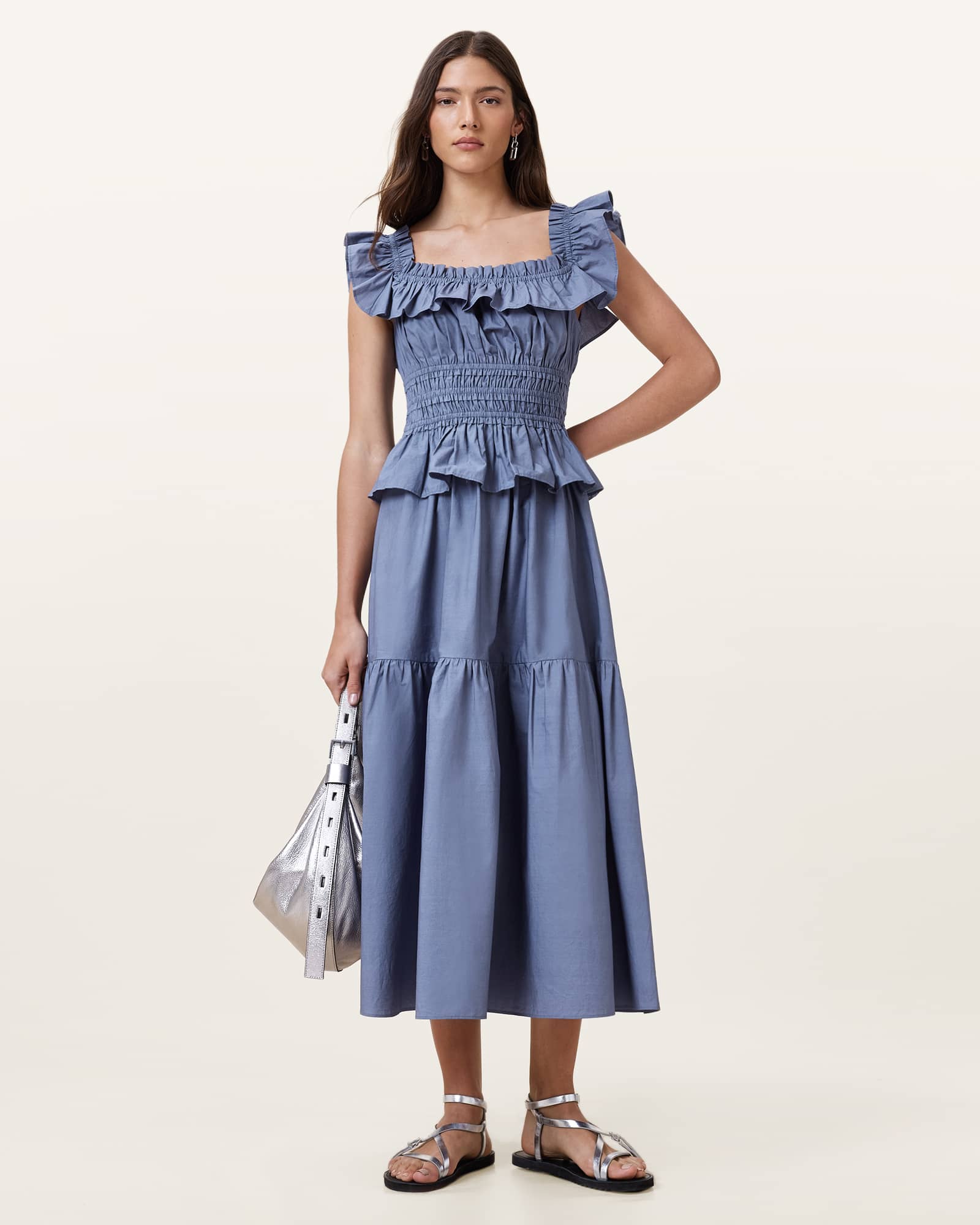 ALLSAINTS HALIA MAXI COTTON DRESS 