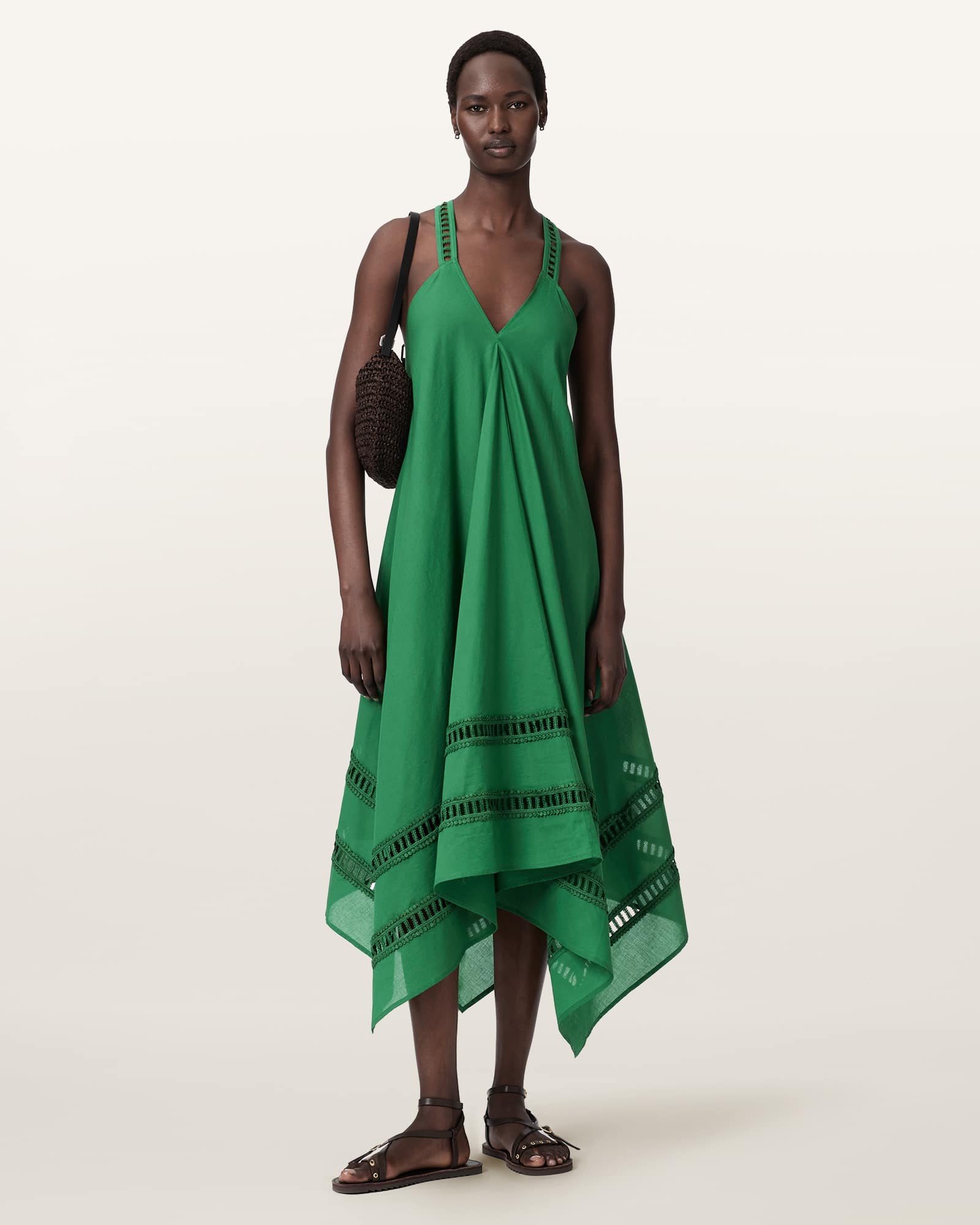 all saints 2 in 1 dress green ALLSAINTS Hana 2-In-1 Dress