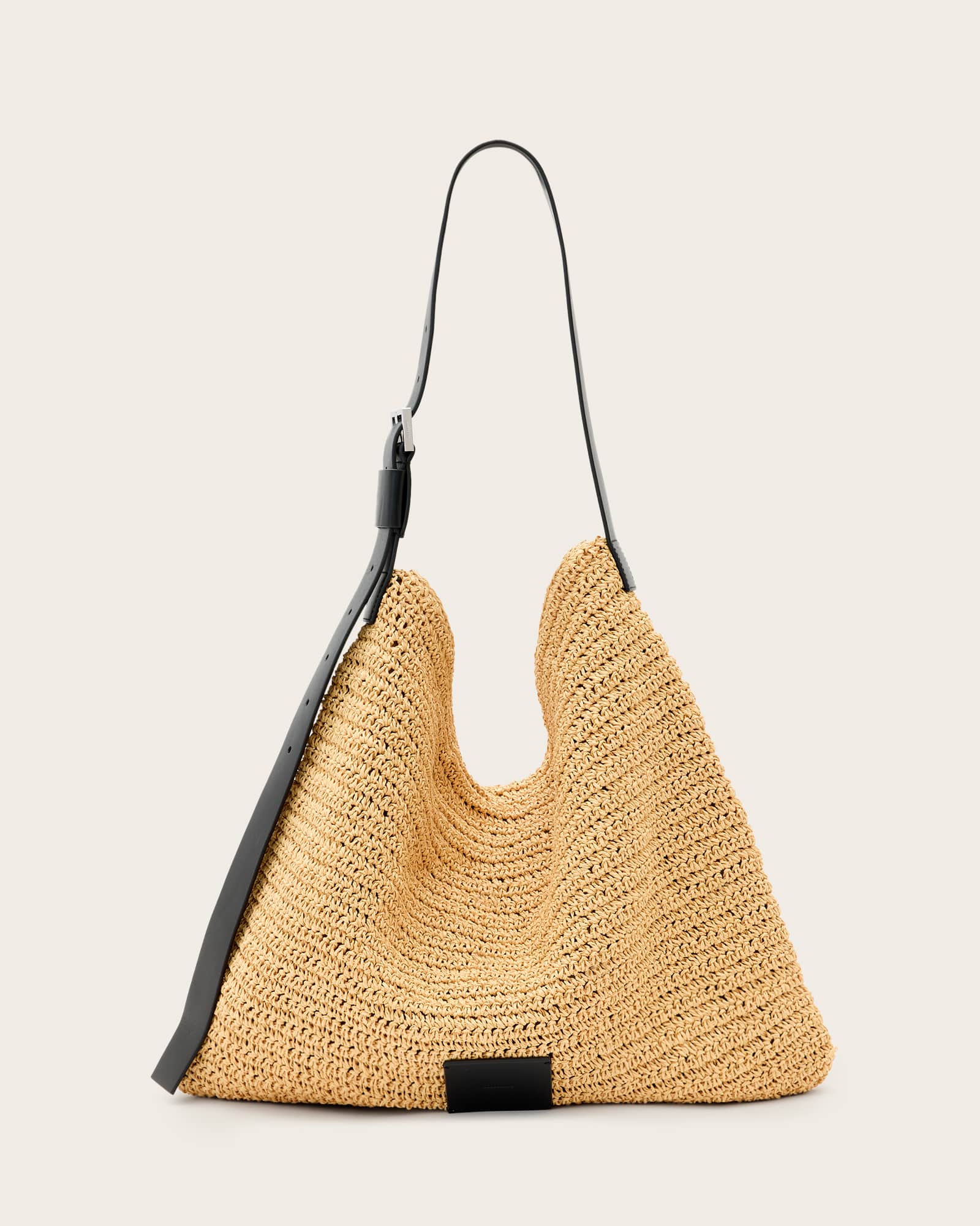 Asha Woven Straw Hobo Shoulder Bag Natural | ALLSAINTS US