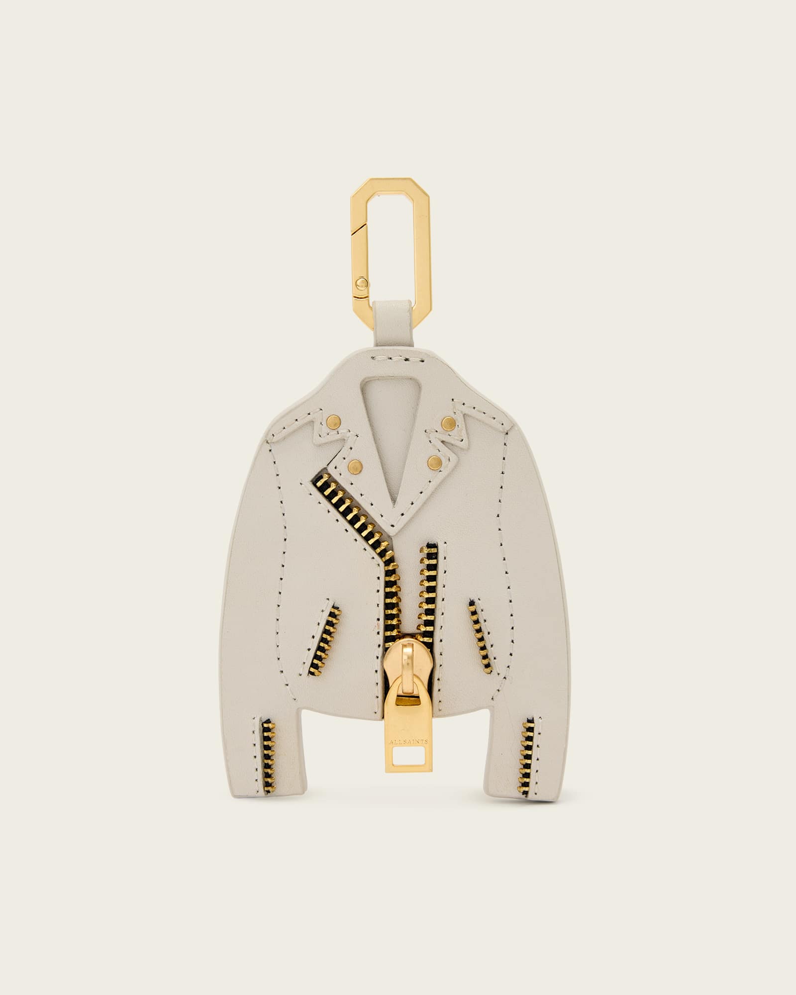 Balfern Leather Keyring IVORY WHITE/GOLD | ALLSAINTS US