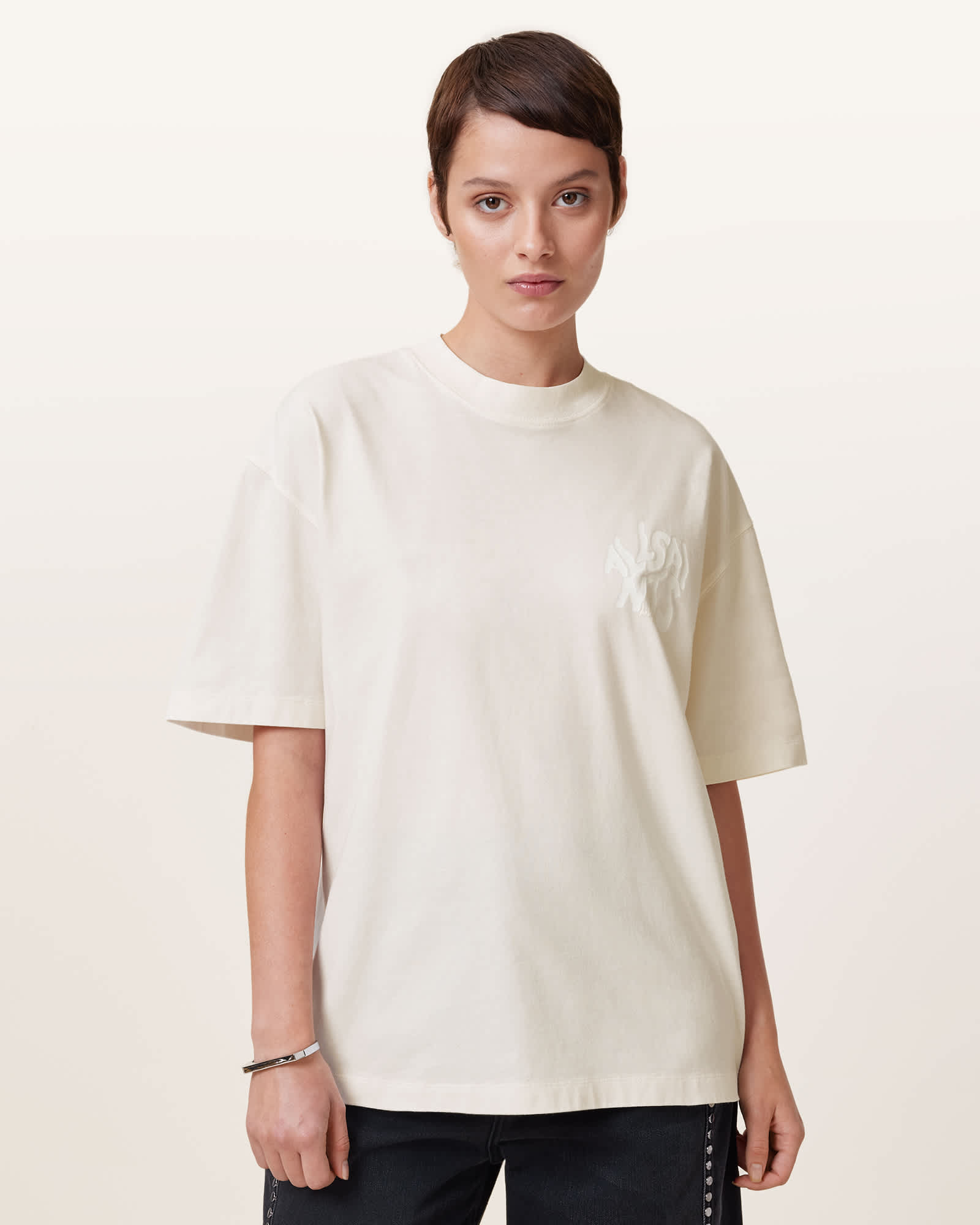 ファッション MELT THE LADY logo tight T-shirts white