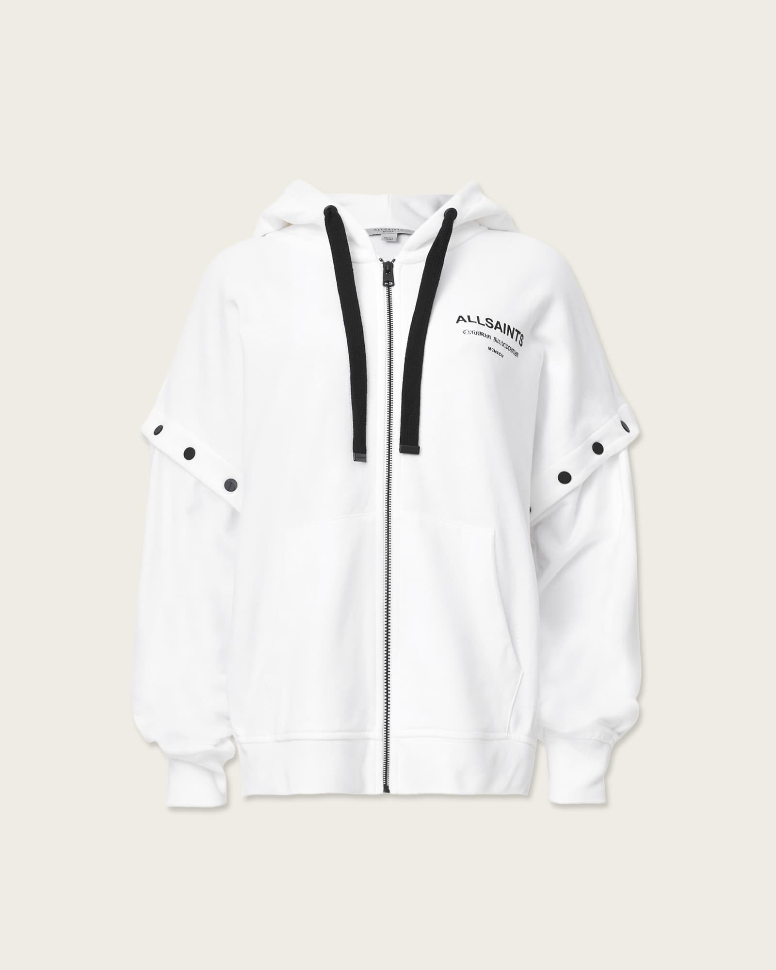 Omnium Alpha Hoodie Optic White | ALLSAINTS Canada