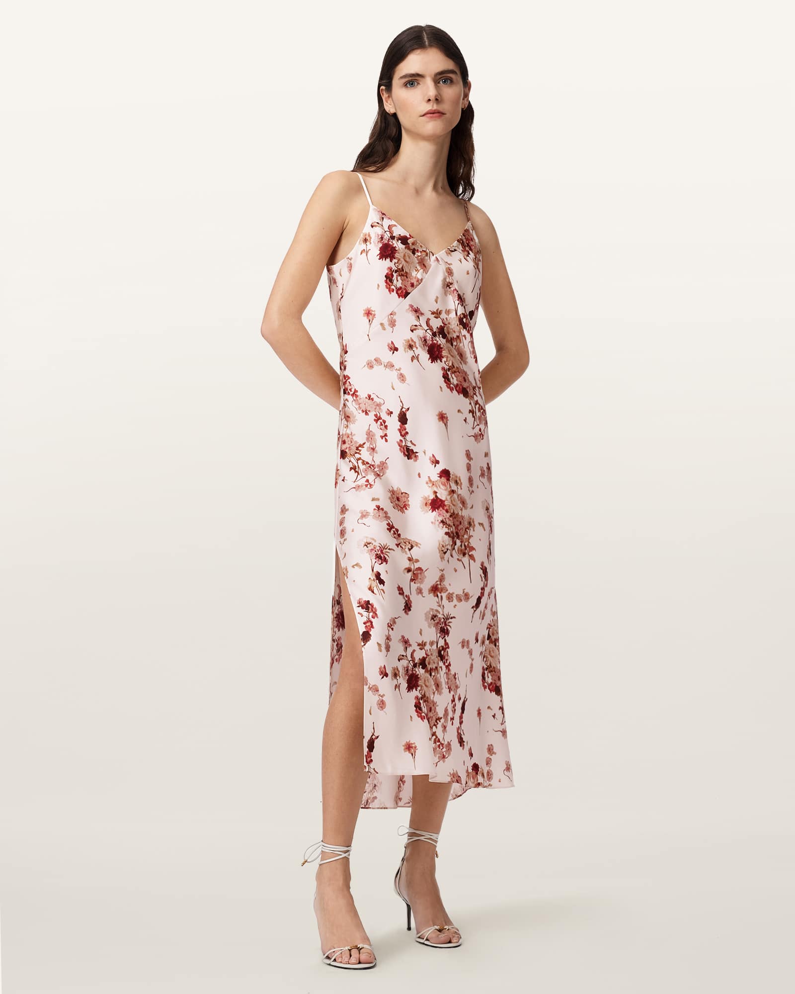 Melody Floral Silk Blend Midi Slip Dress.