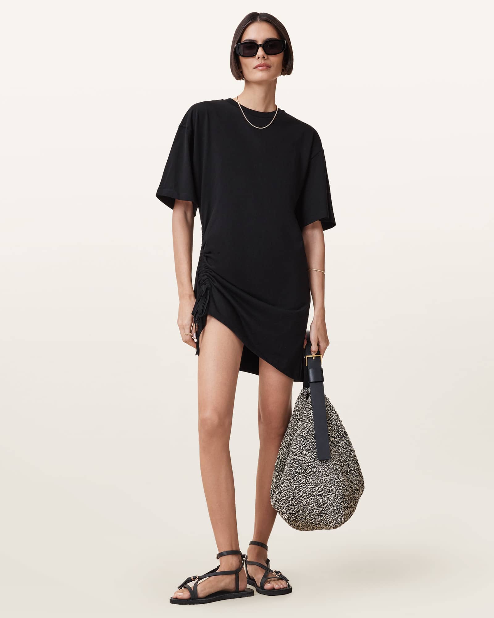 【LOW CLASSIC 】SHRRING STRING DRESS LOW CLASSIC