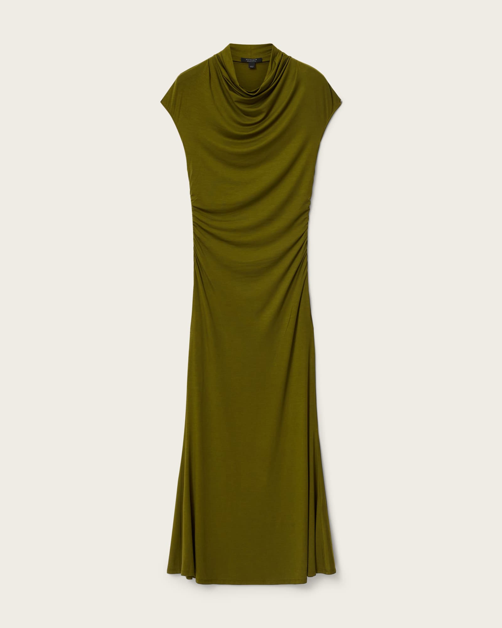 ALLSAINTS Women's Selena Bodycon Maxi Dress, Green, Size 8