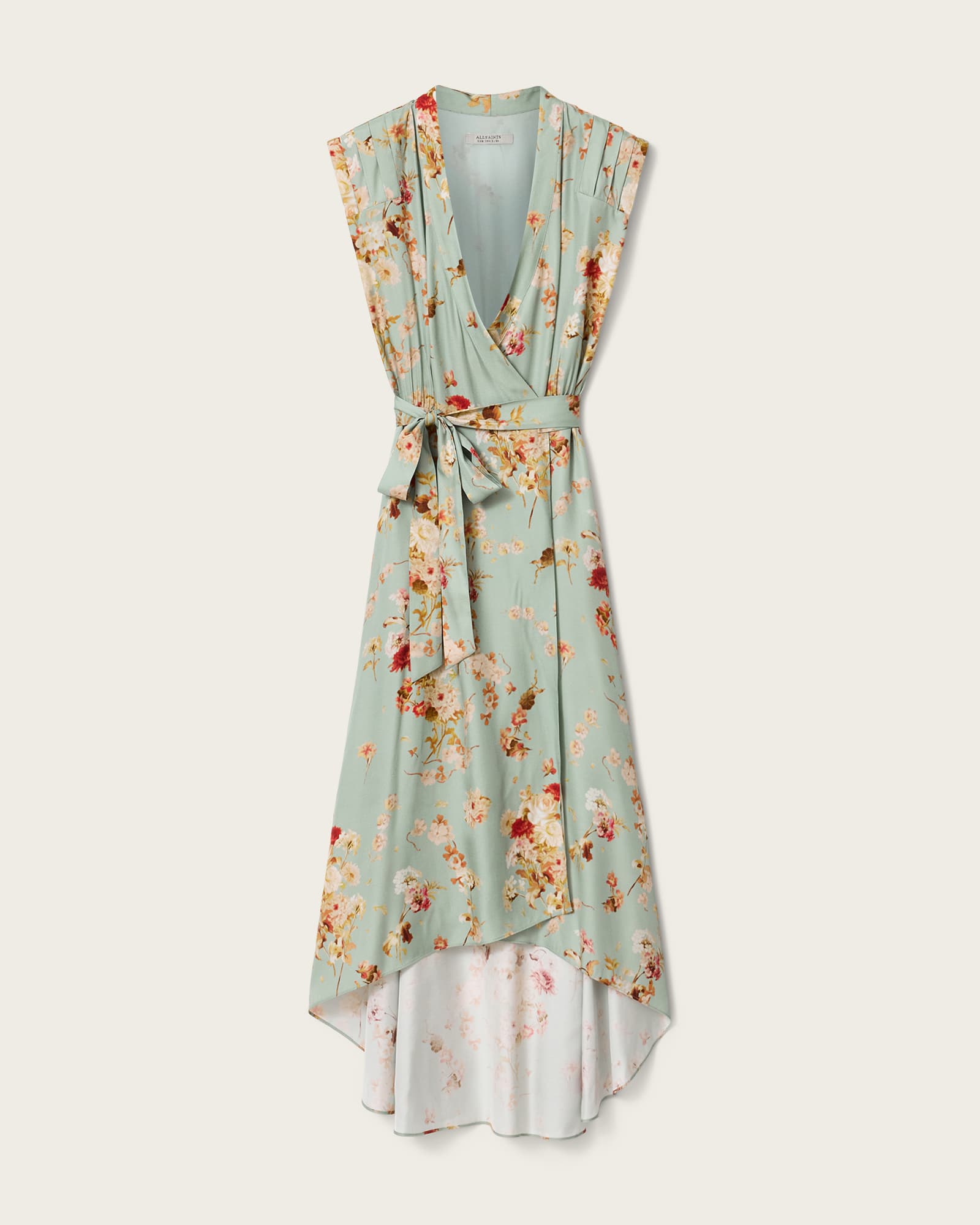 Mira Silk Blend Floral Midi Dress ARMADA POWDER BLUE | ALLSAINTS US
