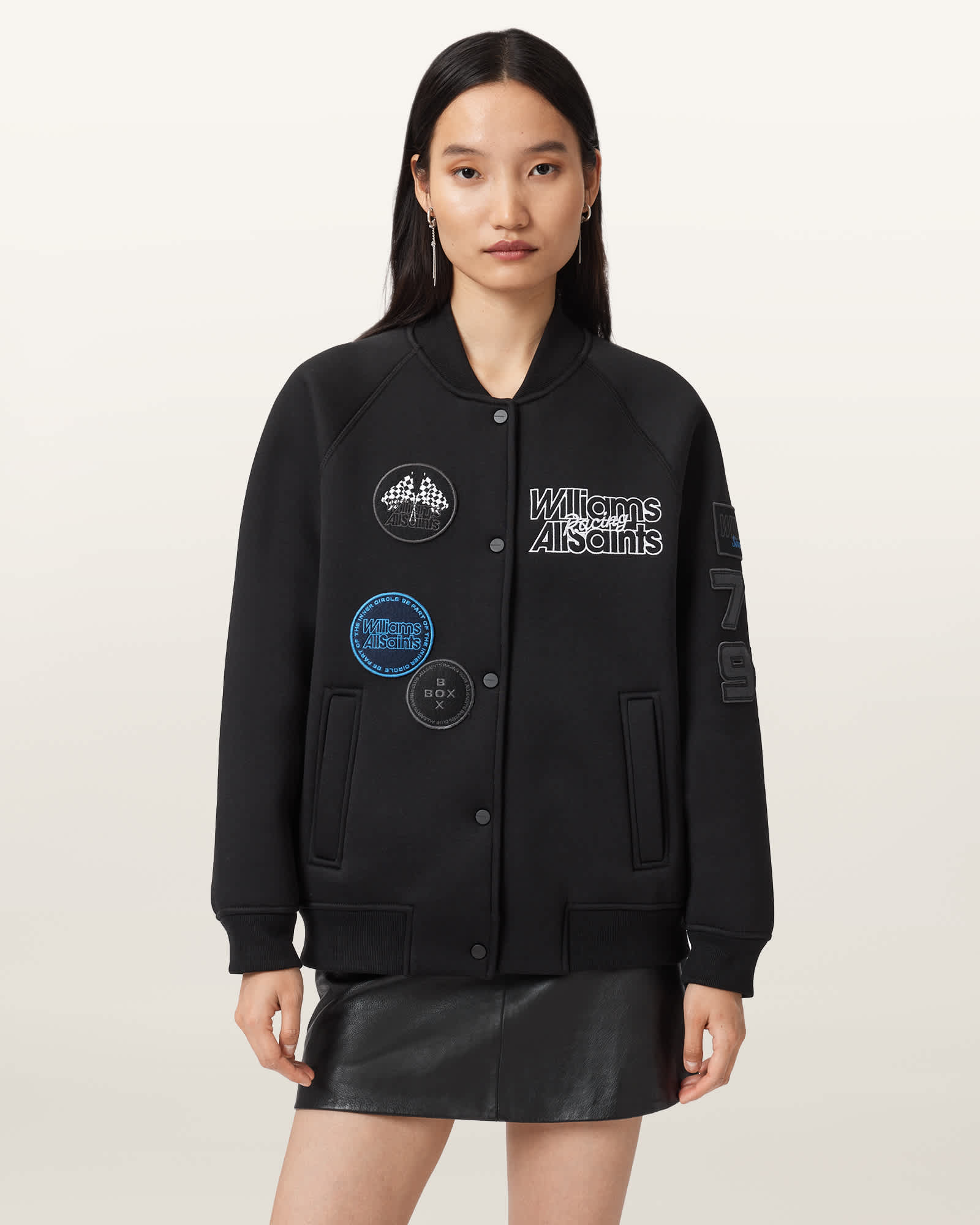 ALLSAINTS ブラックジャケット Williams X AllSaints Nico Bomber Jacket Black | ALLSAINTS