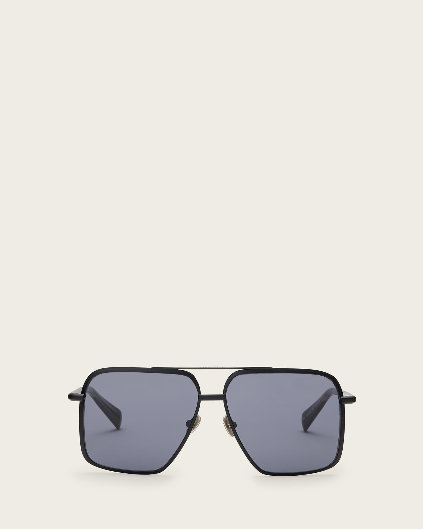 Orien Square Aviator Sunglasses MATTE BLACK/GREY | ALLSAINTS US