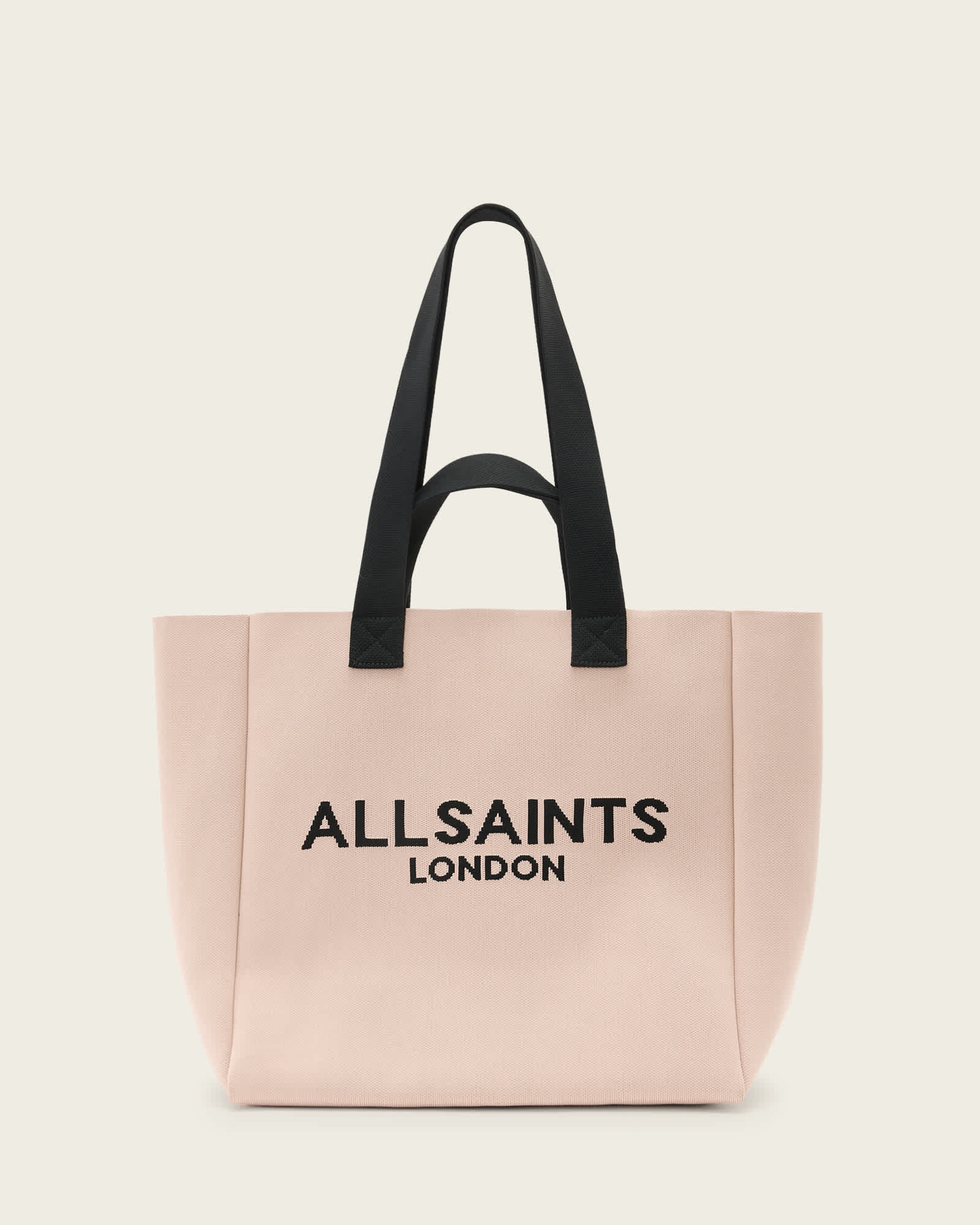 Izzy Large Logo Knitted Tote Bag ROSE DUST PINK | ALLSAINTS US