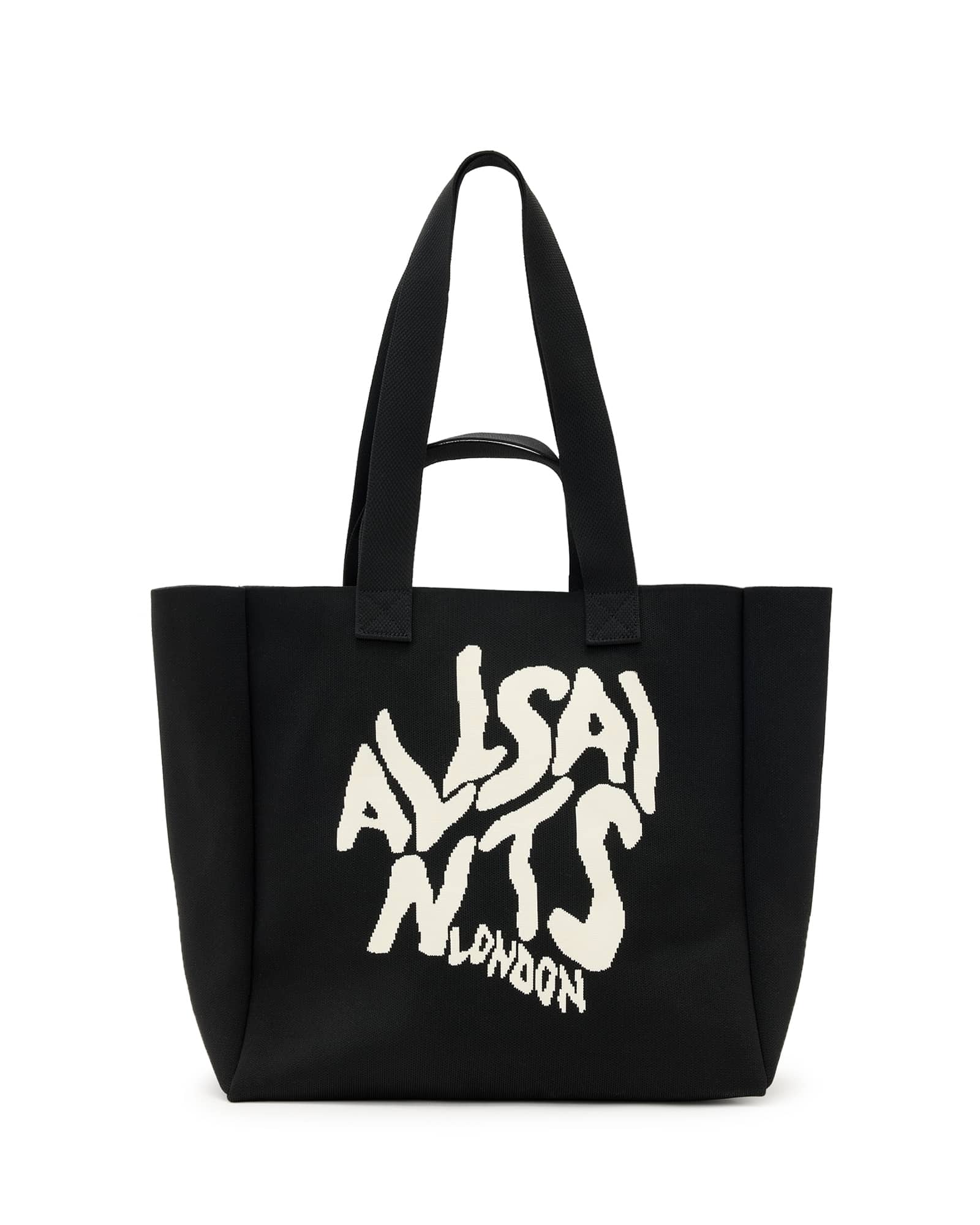 Izzy Orlando Logo Knitted Tote Bag Black | ALLSAINTS US