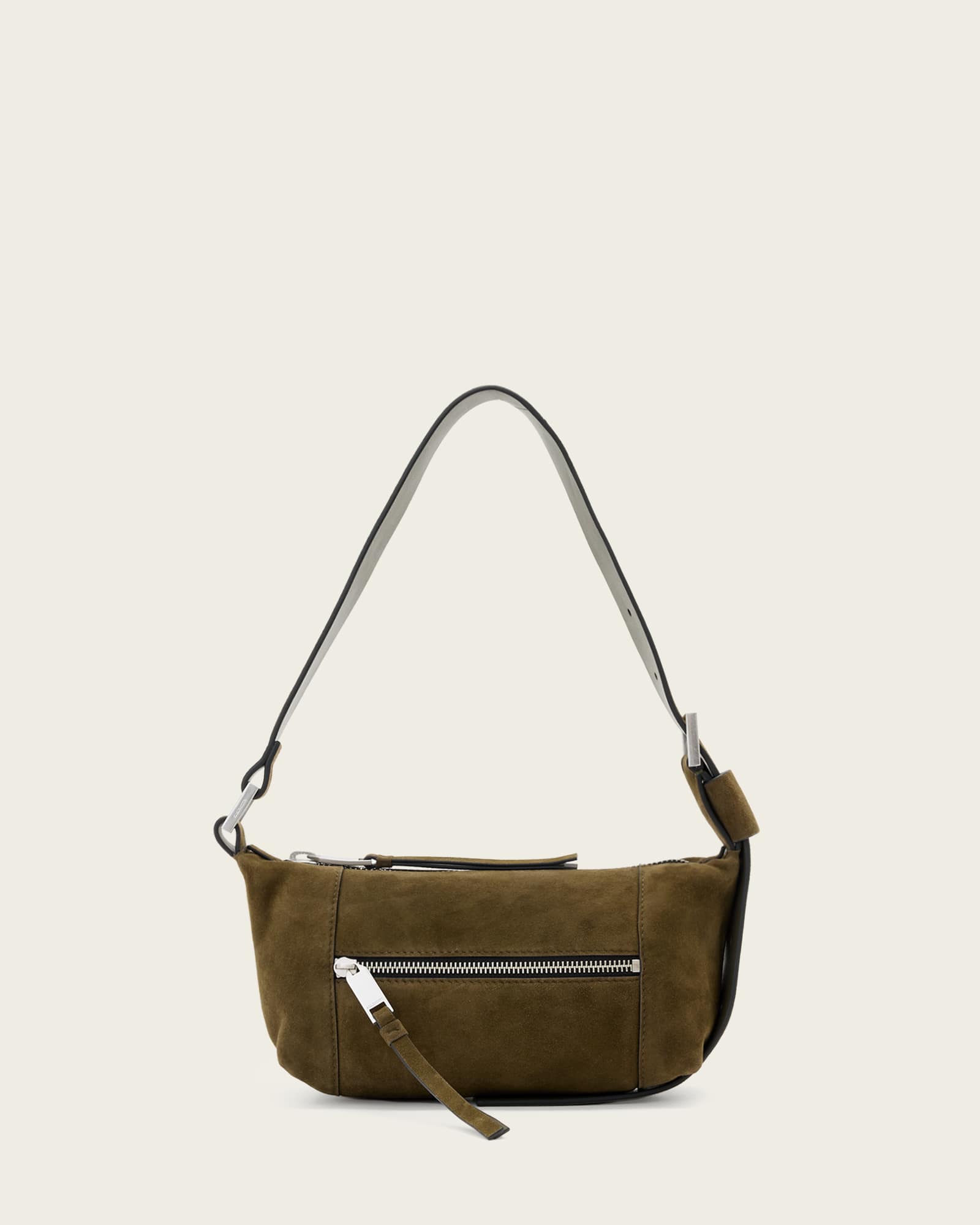 【美品】ALLSAINTS ウォレットショルダーバッグ Vega Suede Mini Bag Olive Green | ALLSAINTS US