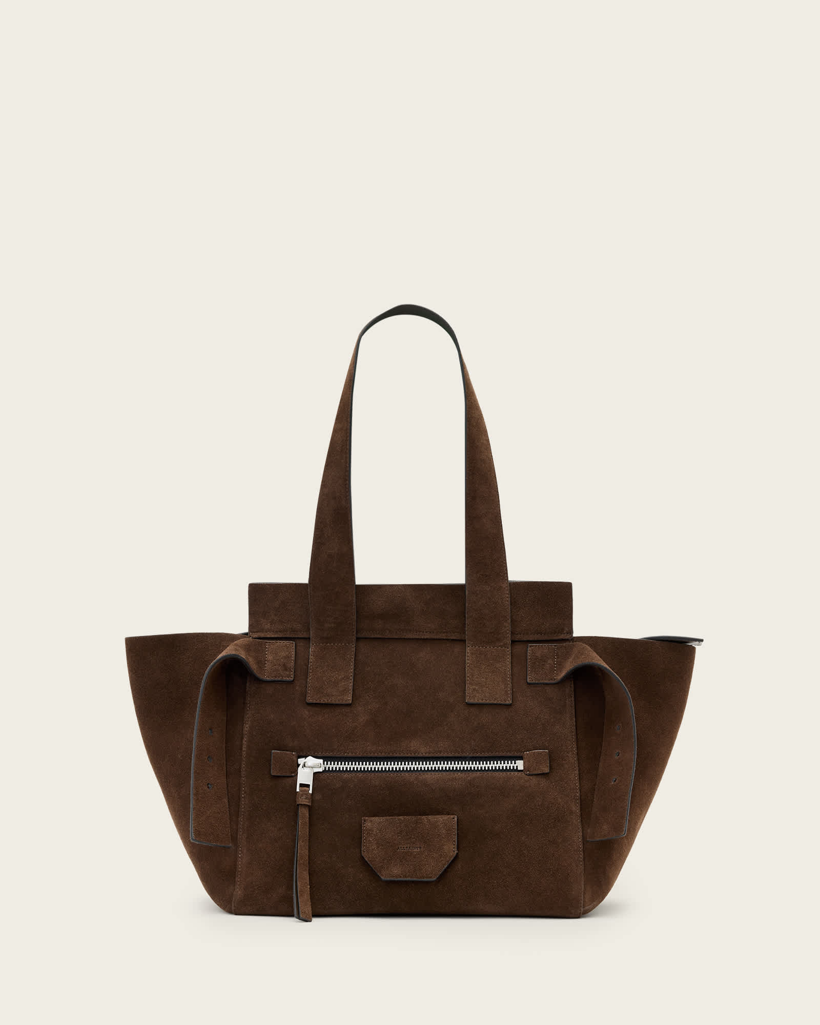 All Saints バケツ型バッグ Izzy Logo Print Knitted Mini Tote Bag SAP GREEN | ALLSAINTS US