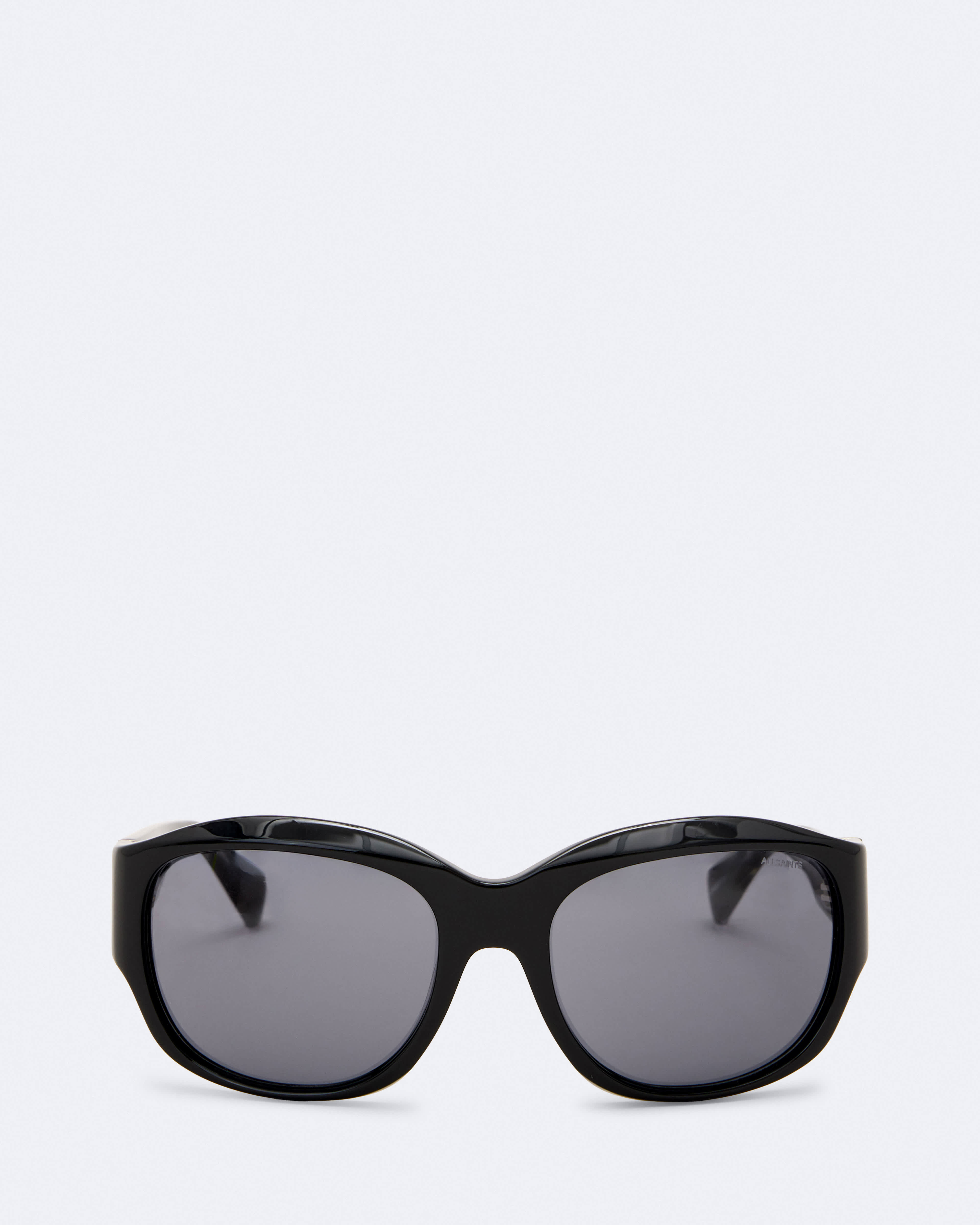 Kaelen Wrapped Oval Sunglasses Black | ALLSAINTS US