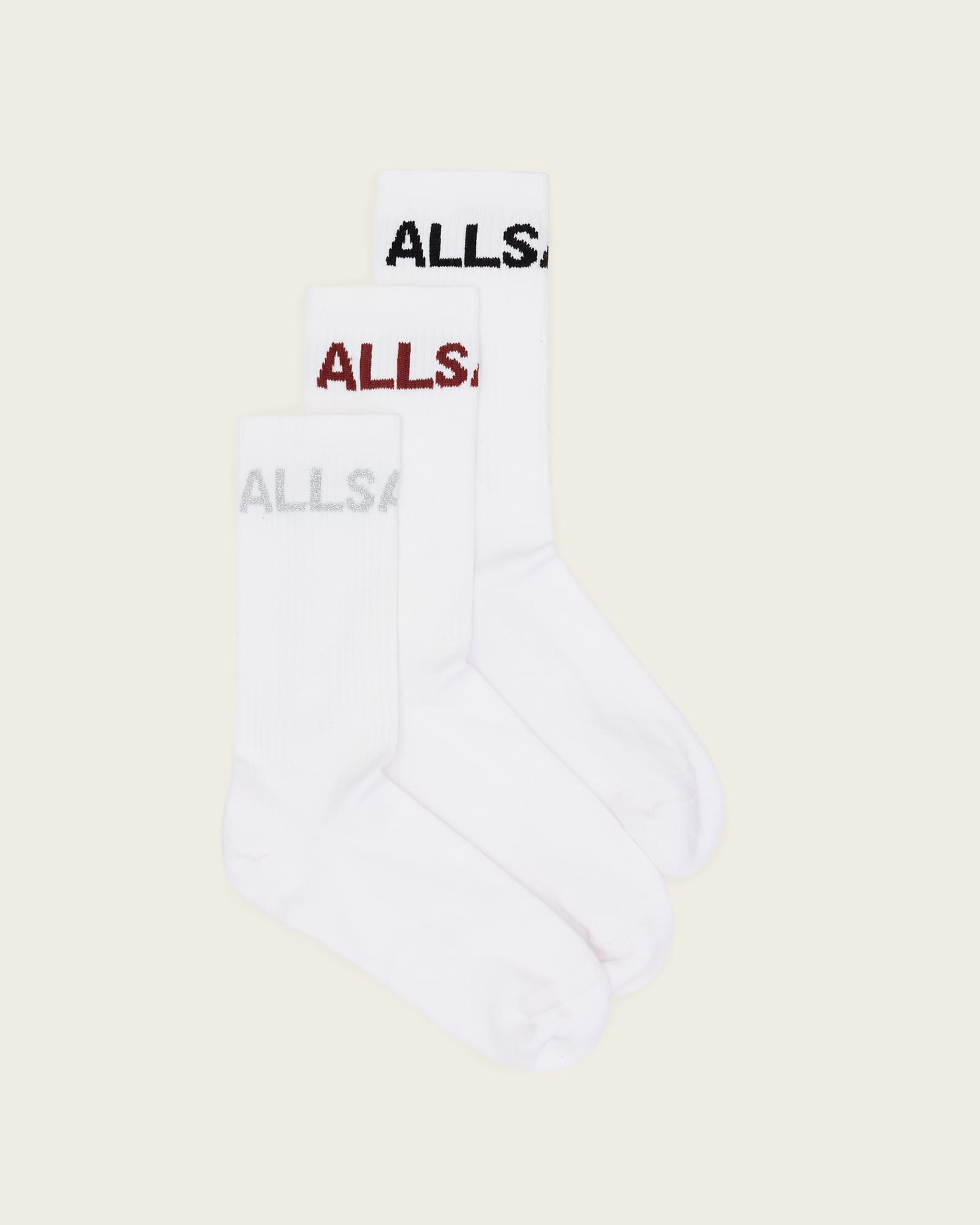 Jae Logo Socks White Multi Pack WHITE/MULTI | ALLSAINTS