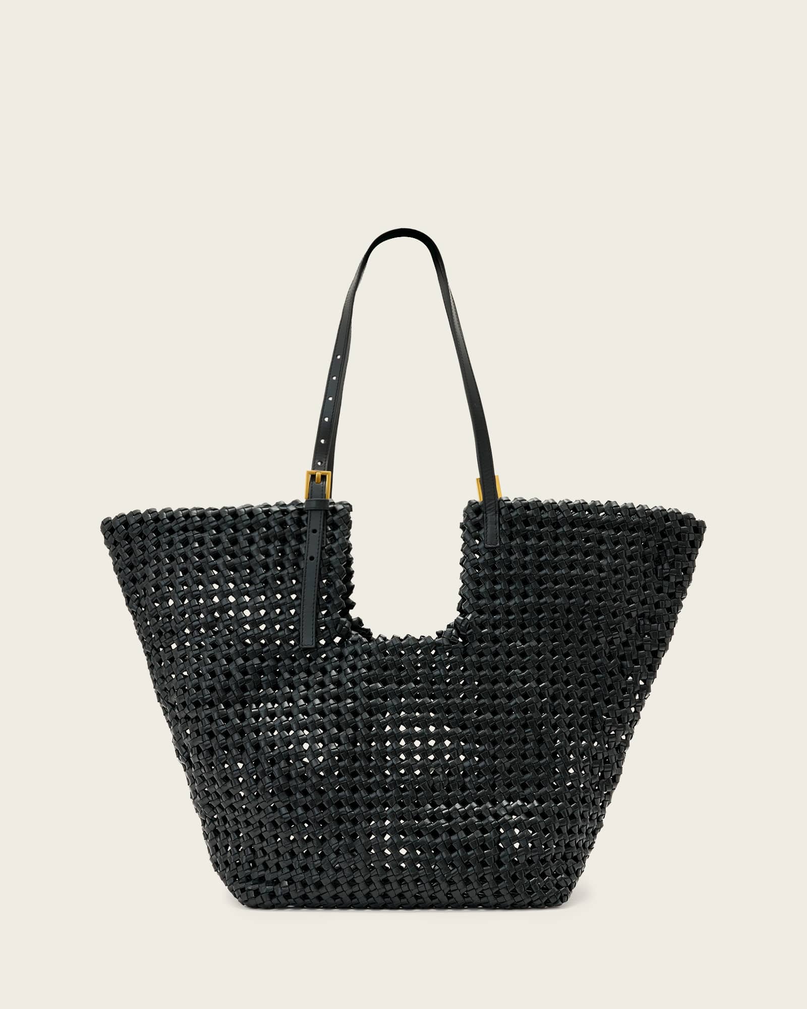Ara Leather Knotted Tote Bag Black | ALLSAINTS Canada
