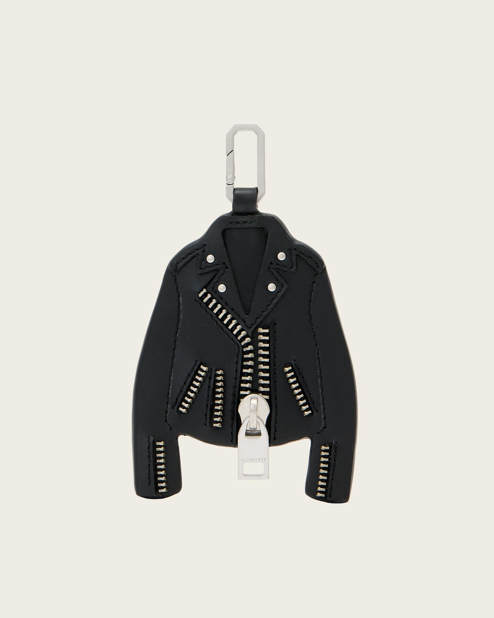 Balfern Leather Keyring Black/Silver | ALLSAINTS US