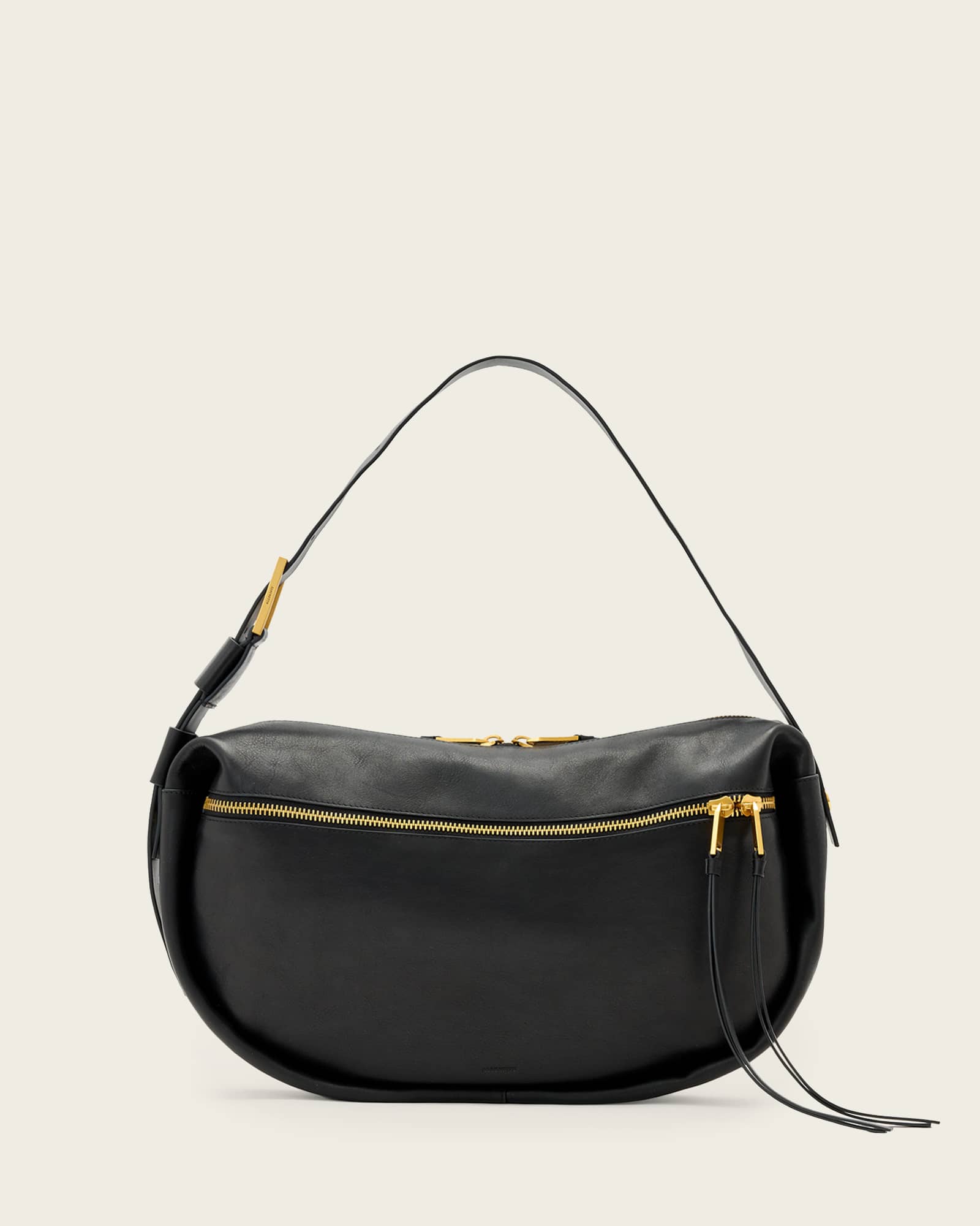 Noemie Leather Shoulder Bag Black | ALLSAINTS US