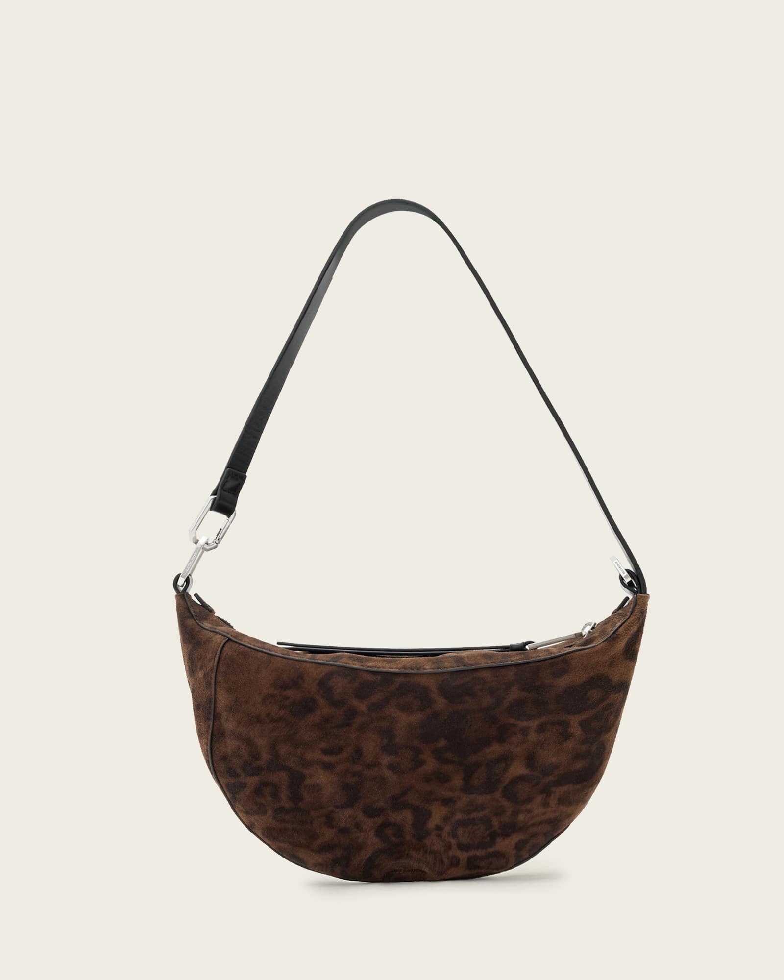 Luna Leopard Print Suede Shoulder Bag